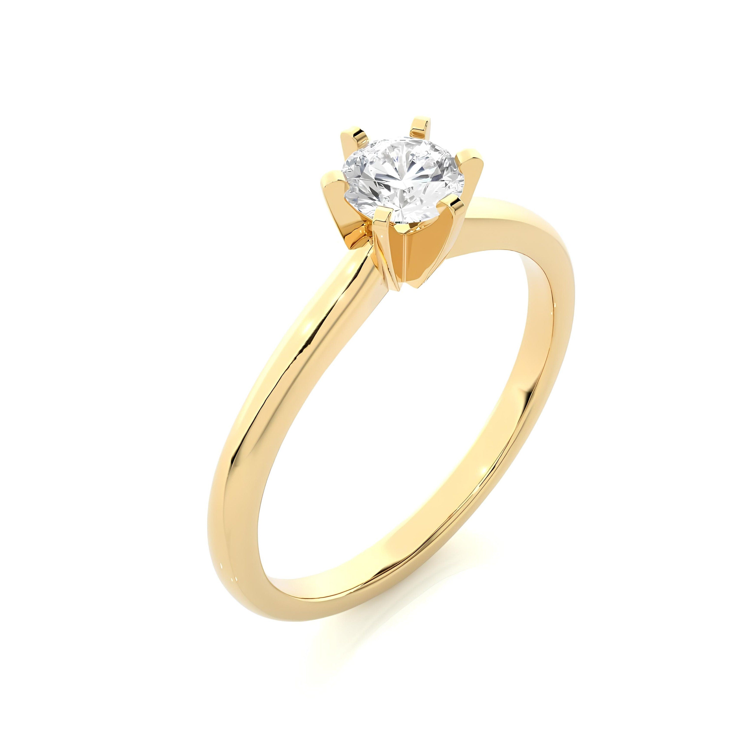 IGI Certified Lab Grown Diamond Solitaire Engagement Ring – 0.25 to 2.00 Ct EF VS/SI Conflict-Free Diamond in 14K Real Gold