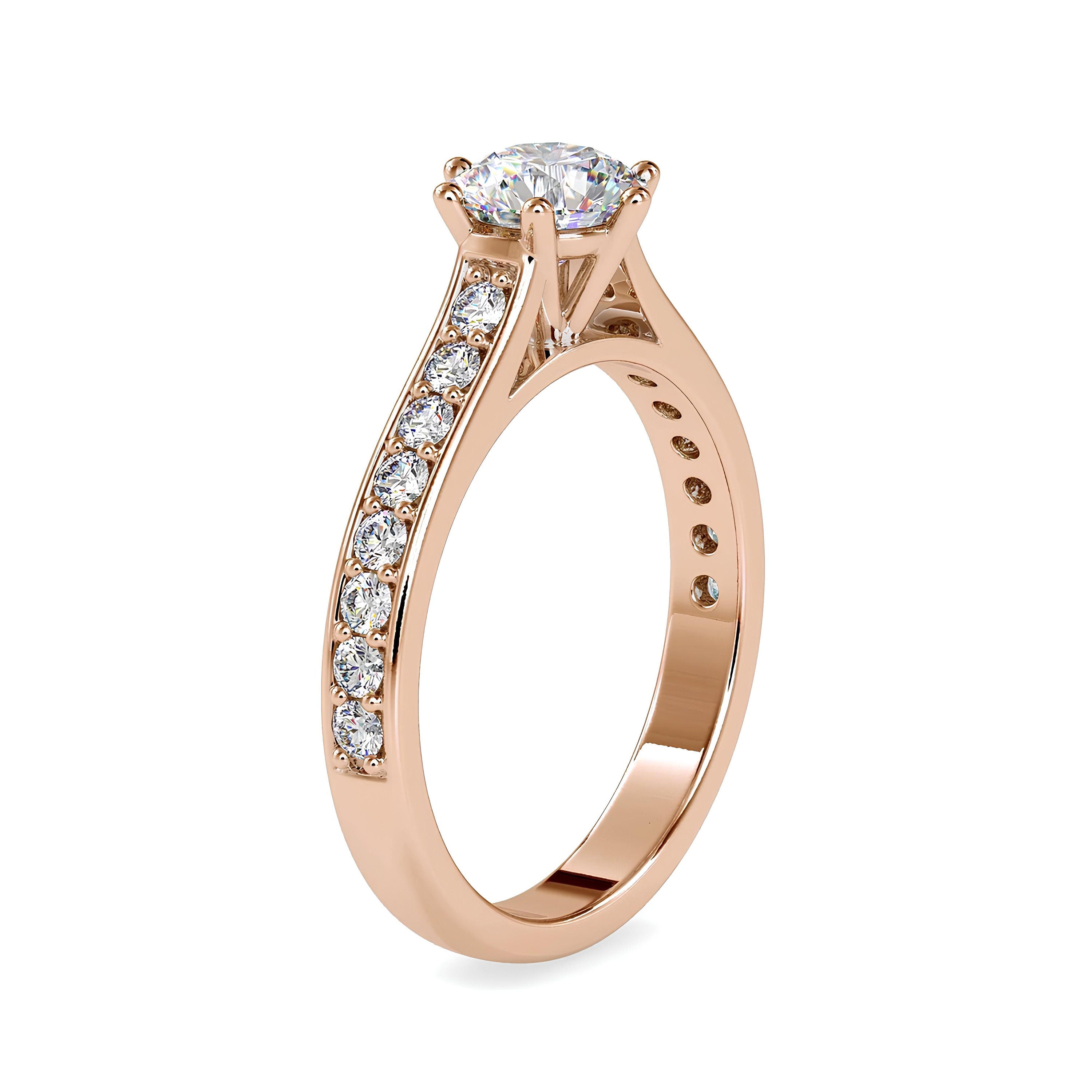 Glamorous Enchantment: IGI Certified EF VS/SI Lab-Grown Diamond Solitaire Engagement Ring in 14K Gold – Elegant and Timeless