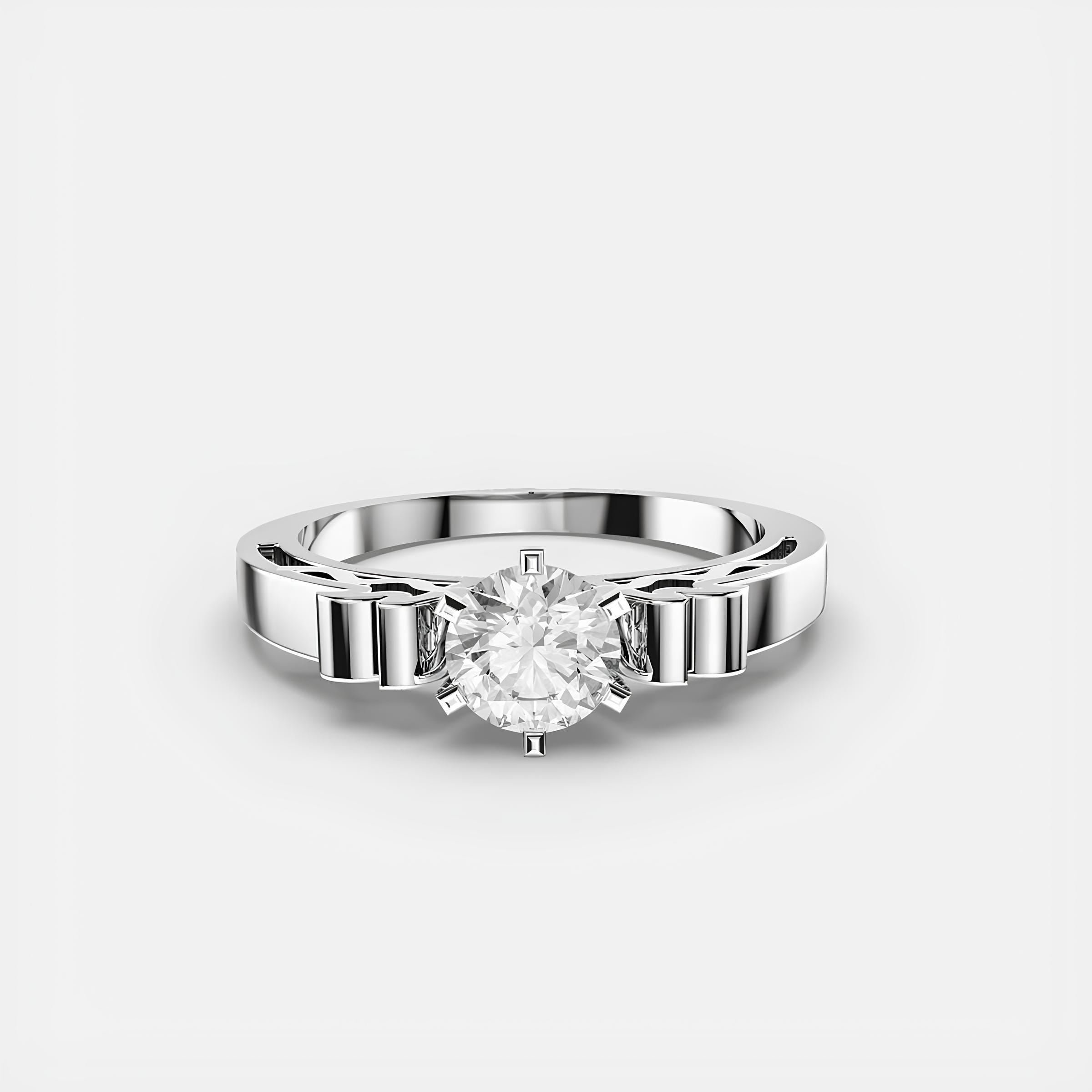 Round Lab-Grown Diamond Ring EF VS/SI Diamonds in 14K Gold | Elegant Wedding Ring & Gifts for Her