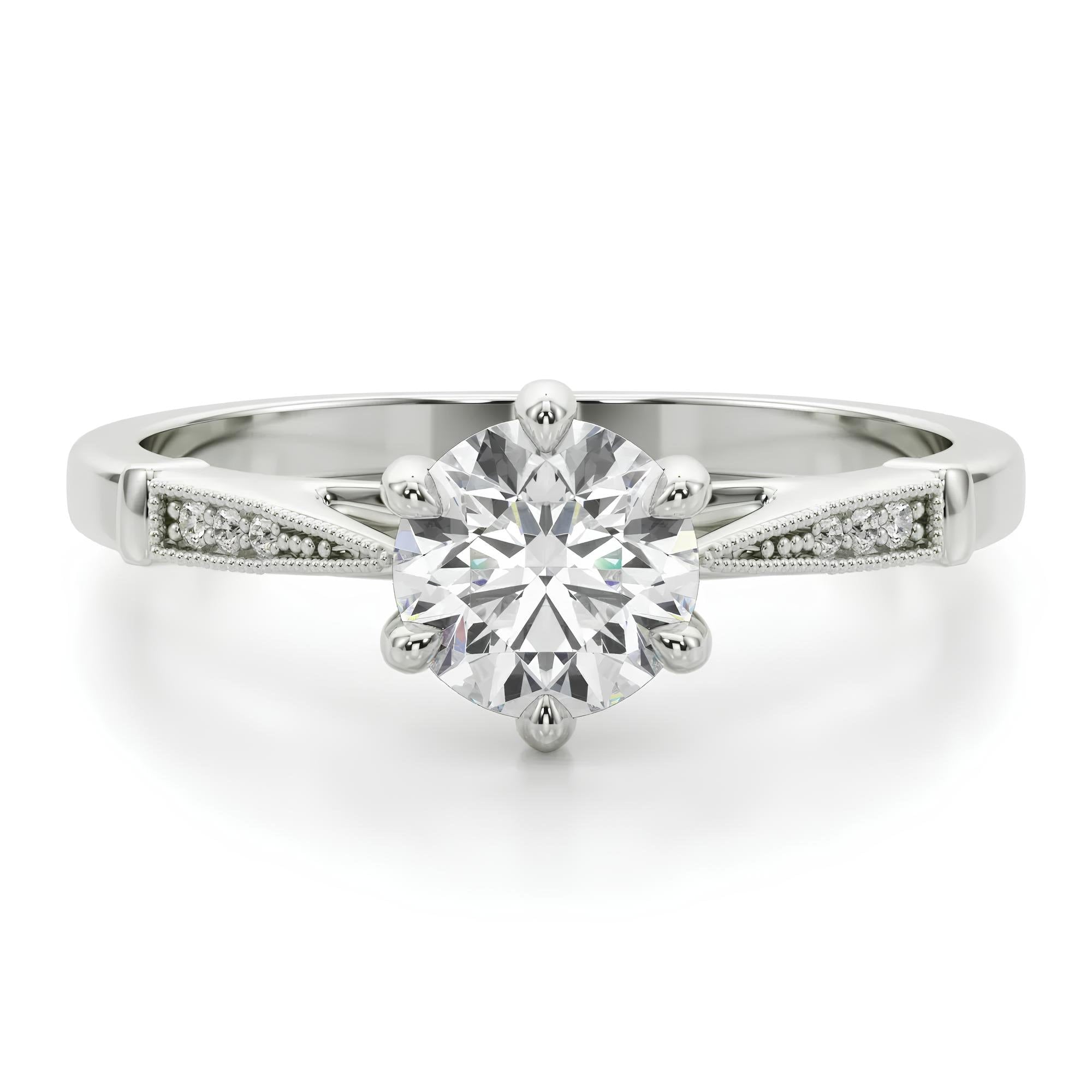 Celia Engagement Ring 1.00 Ct IGI Certified EF VS/SI Lab Grown Diamond Solitaire Wedding Ring / Gold & Platinum Ring / Wedding Ring Gift