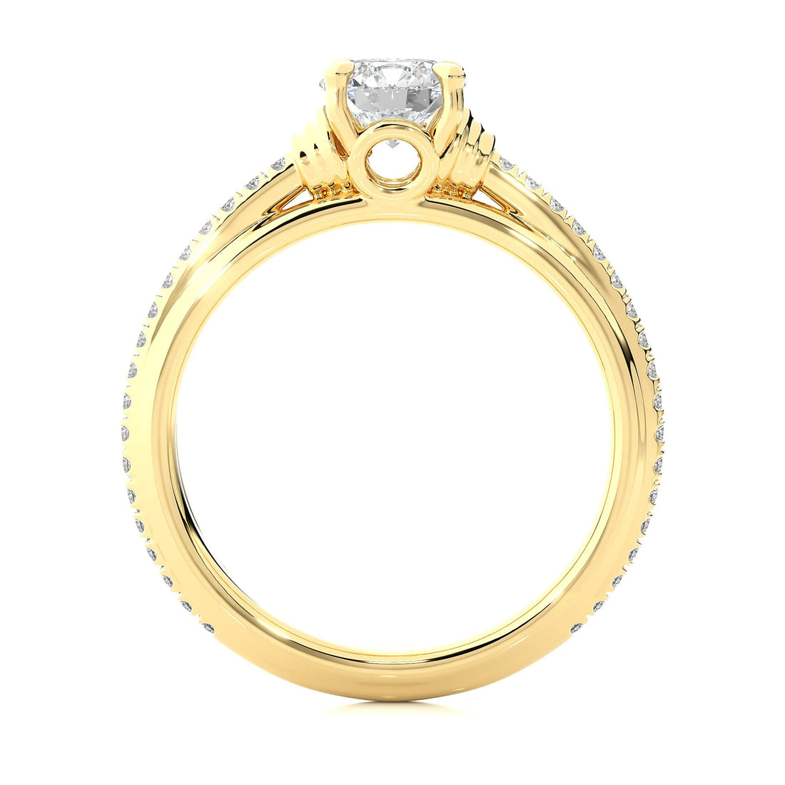 1.00 Ct IGI Certified EF VS/SI Lab Grown Diamond V-Split Solitaire Engagement Ring / 14K Gold & Platinum / Elegant Wedding & Anniversary Gift Ring