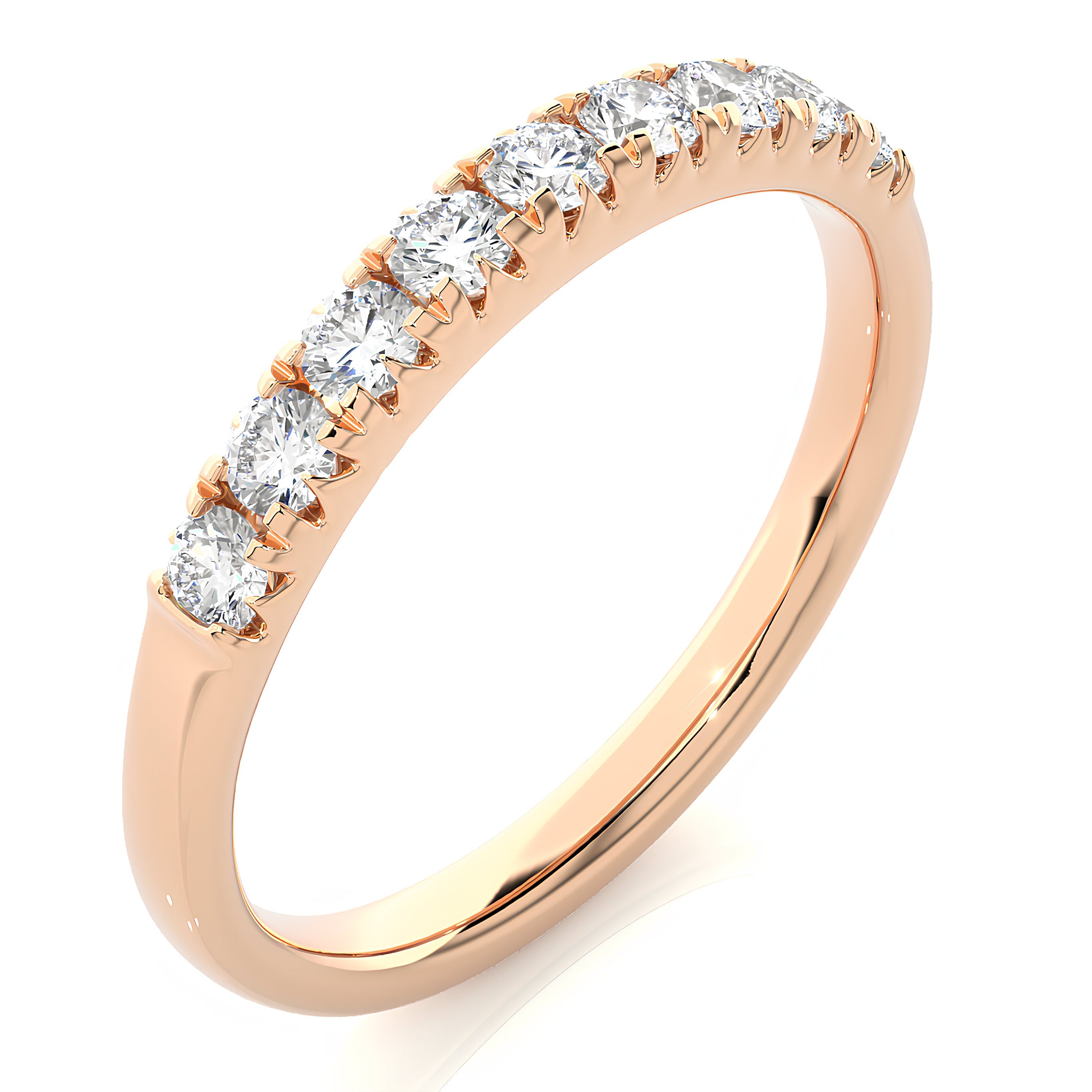 2.50mm EF VS/SI Lab-Grown Round Brilliant Diamond 14K Gold Eternity Band – Pavé-Set Stackable Wedding Ring