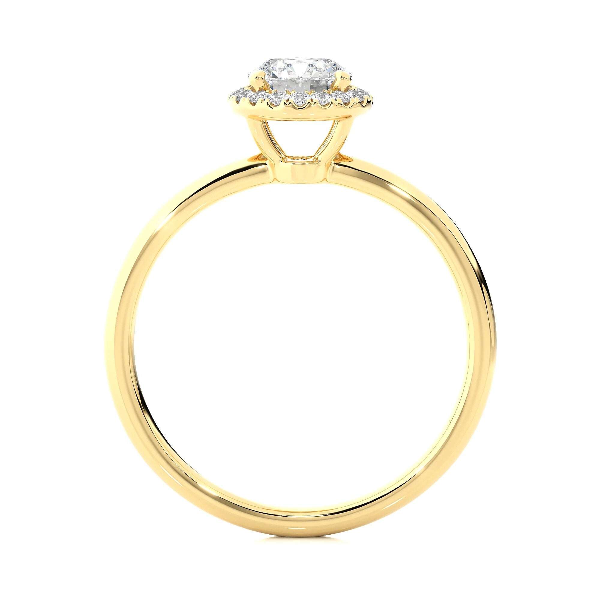 Dazzling 1.00 CTW EF VS/SI Certified Lab Grown Diamond Halo Engagement Ring in 14K Gold |