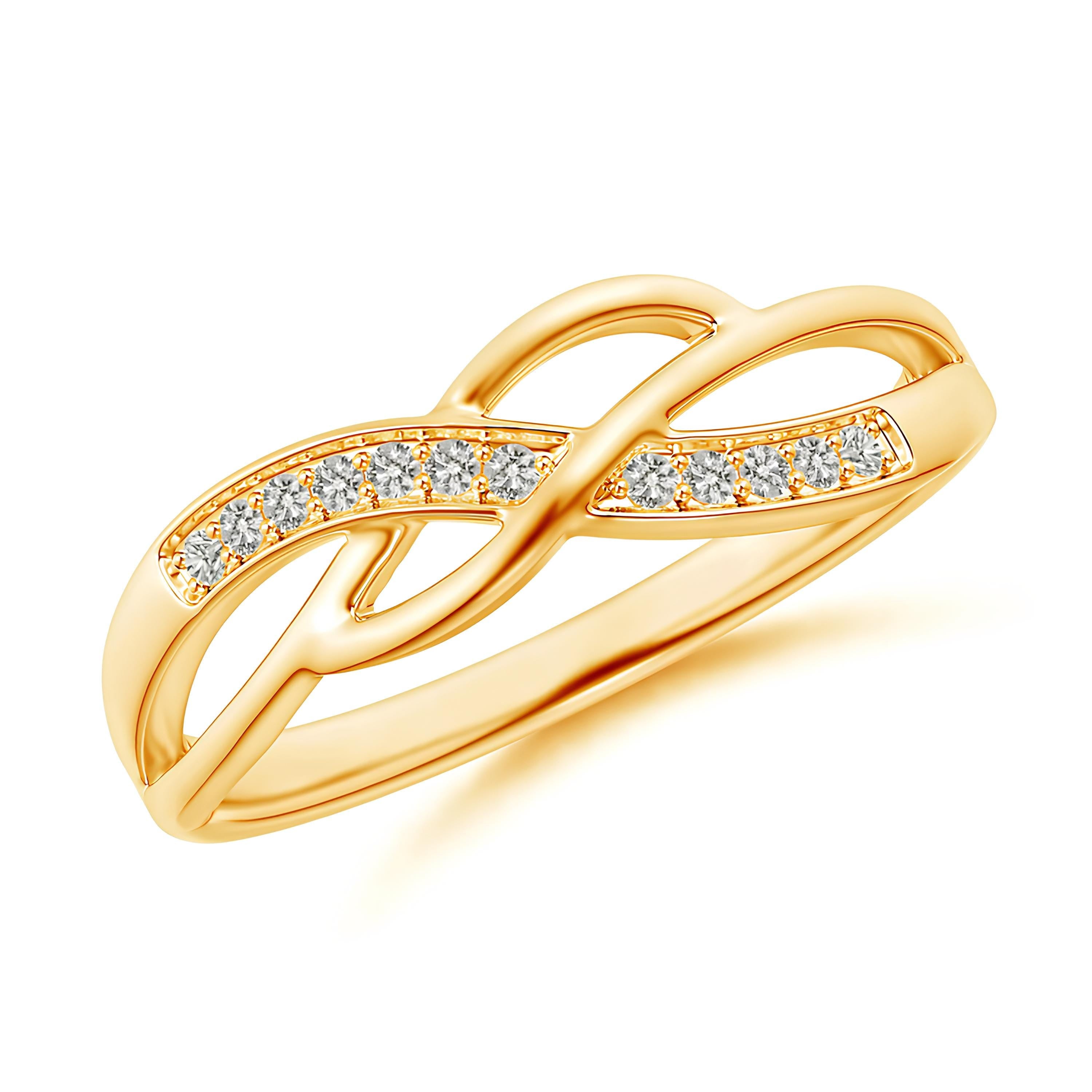 Multi-Row Crossover Band – EF VS/SI Lab-Grown Diamond Half Eternity Wedding Ring in 14K Solid Gold