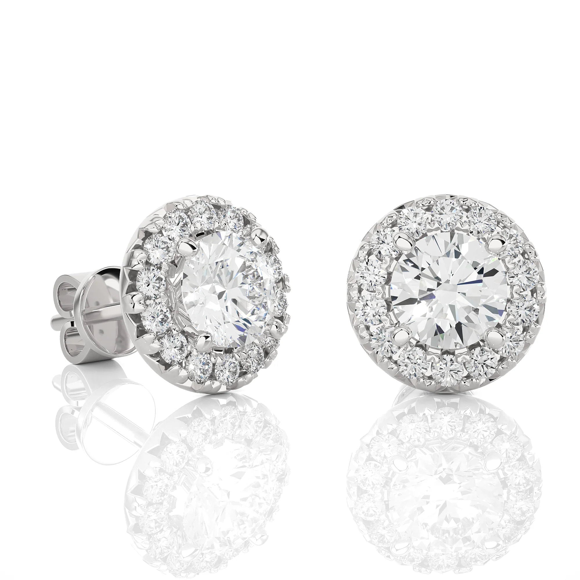0.25–4.00 TCW Round Cut EF VS/SI Lab-Grown Diamond Halo Stud Earrings Elegant Gifts for Women, Perfect for Birthdays & Anniversaries