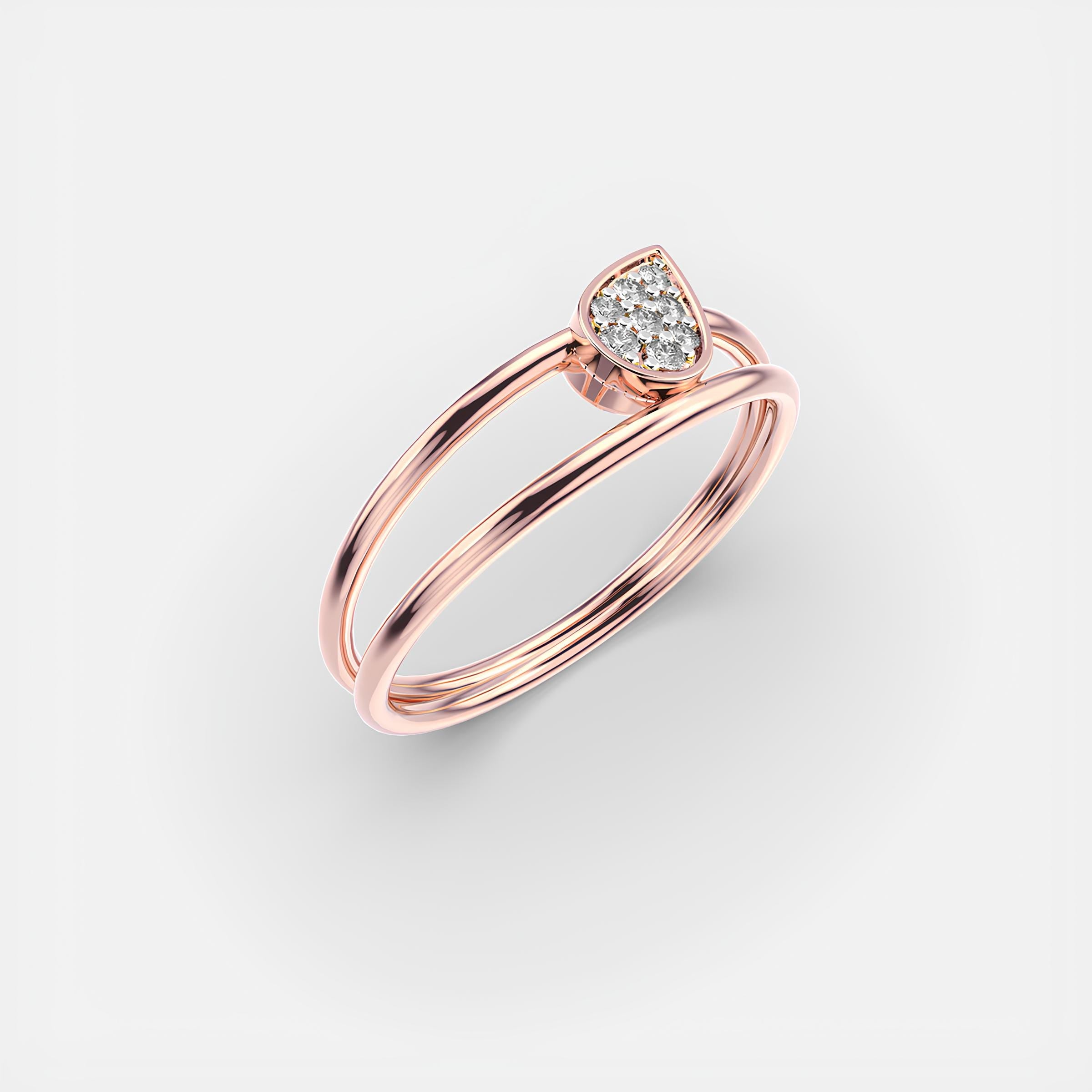Classy Leaf-Inspired Half Eternity Wedding Band EF VS/SI Lab-Grown Diamonds in 14K Solid Gold Engagement Ring