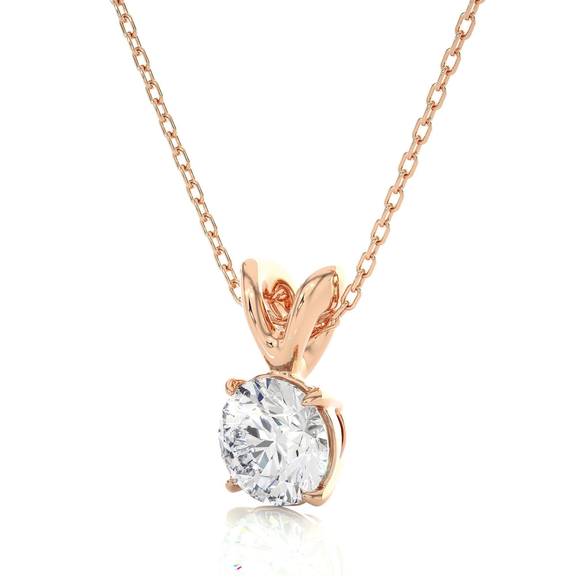 Elegant Lab-Grown Diamond Pendant for Women IGI Certified 0.25 to 2.00 CT Round Diamond in 14K Gold Perfect for Anniversaries & Special Occasions