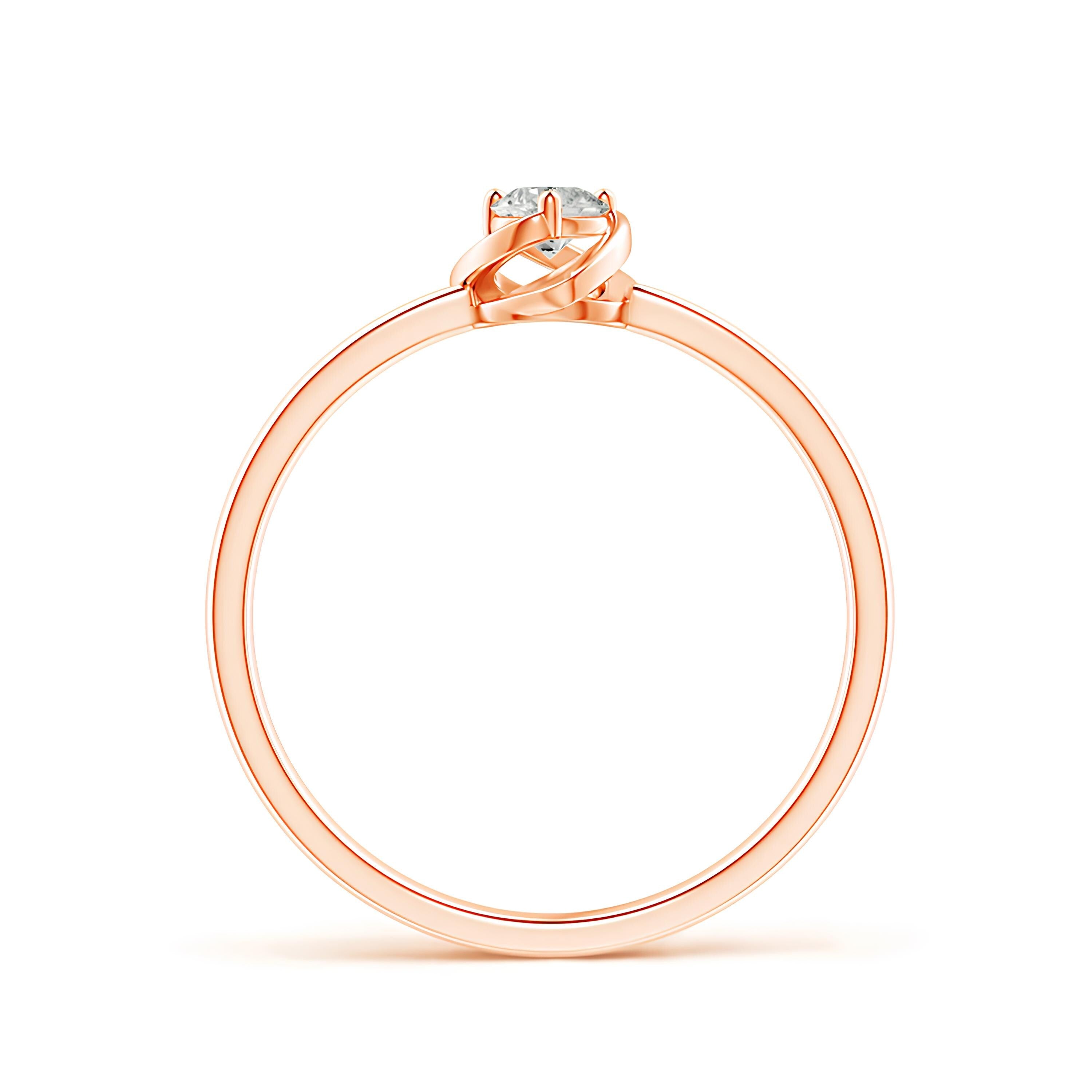 Infinity Shank Round Diamond Ring EF VS/SI Lab-Created Diamond Engagement Ring & Wedding Band in 14K Solid Gold