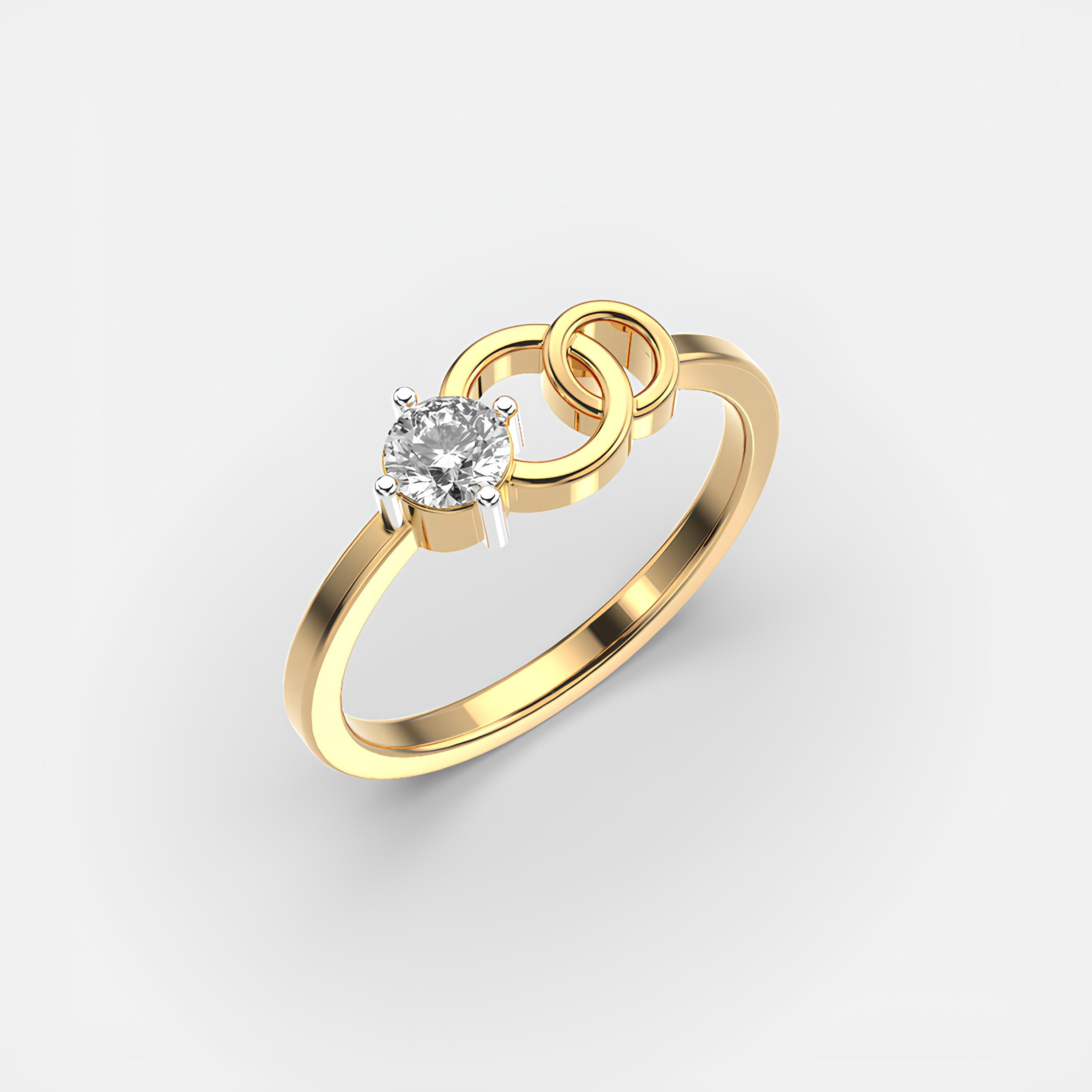 Delicate Round Cut EF VS/SI Lab-Grown Diamond Wedding Band Women’s 14K Solid Gold Diamond Ring