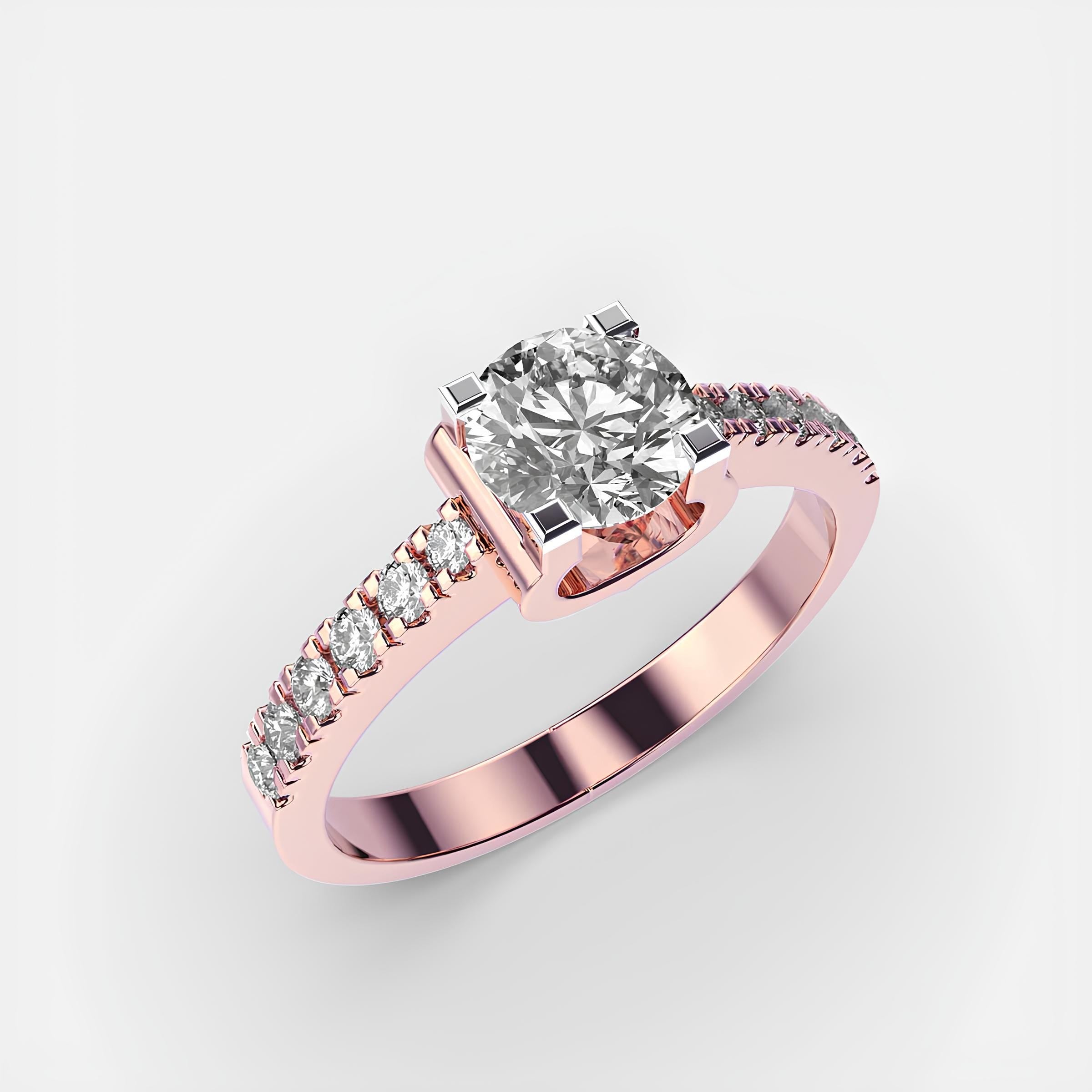 Lab-Grown Diamond Ring – EF VS/SI Lab-Created Diamonds in 14K Solid Gold | Women's Half Eternity Wedding Band or Engagement Ring