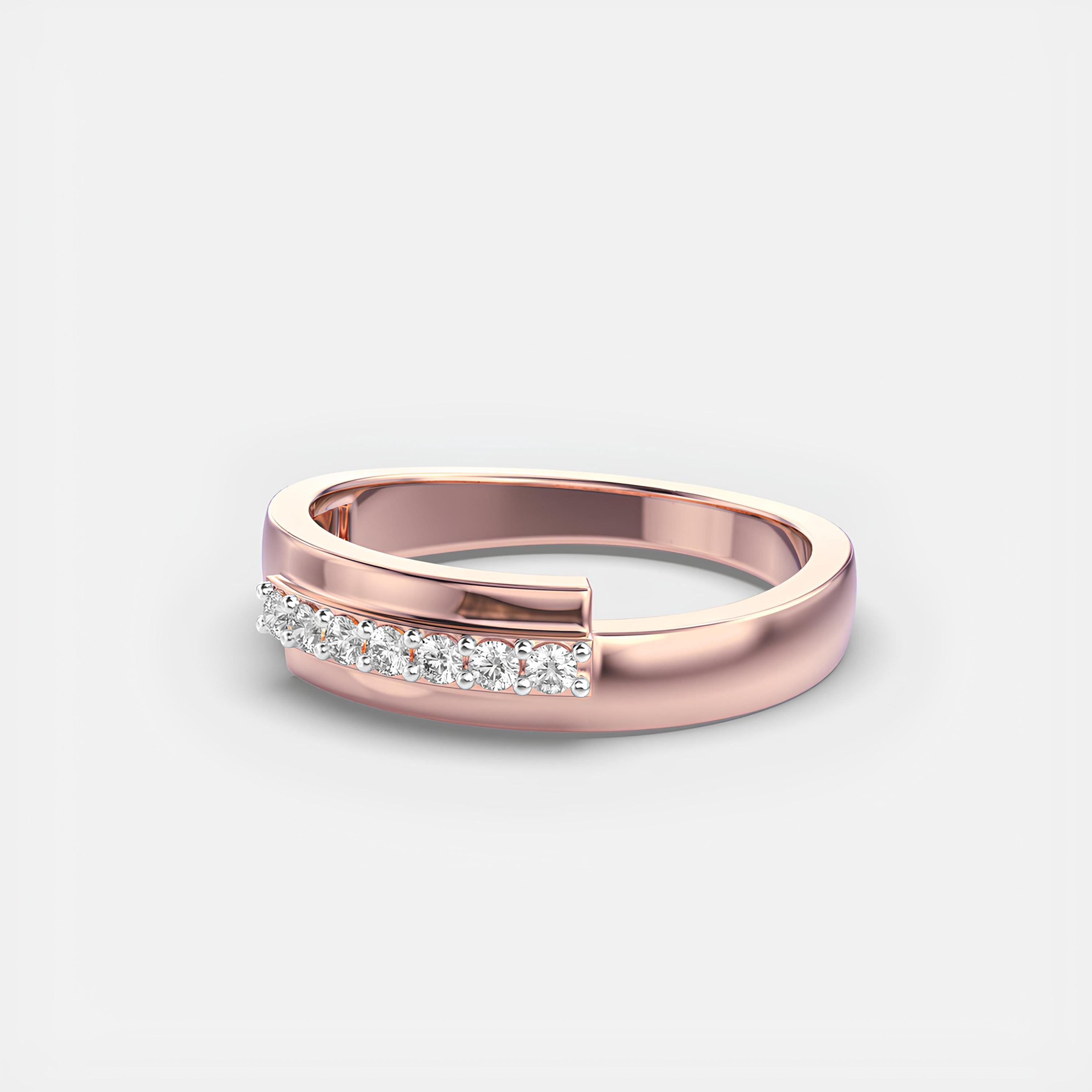 Round VS-SI Lab-Created Diamond Engagement Band – Women's Half Eternity Ring in 14K Solid Gold