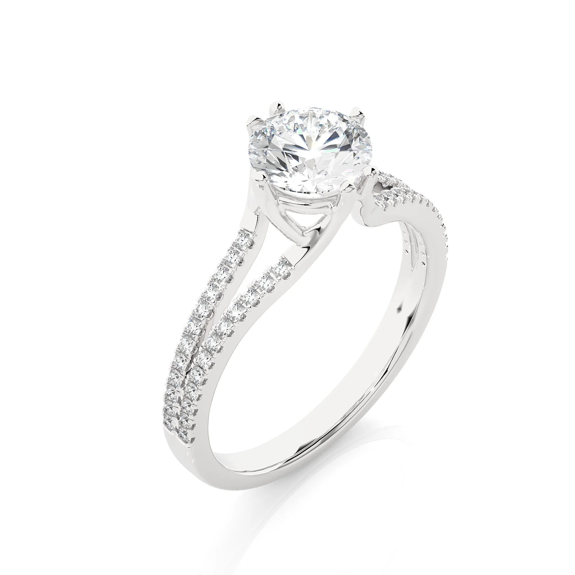 1.30 Ct IGI Certified EF VS/SI Lab Grown Diamond Solitaire Engagement Ring with 6-Prong Setting 14K Gold & Platinum