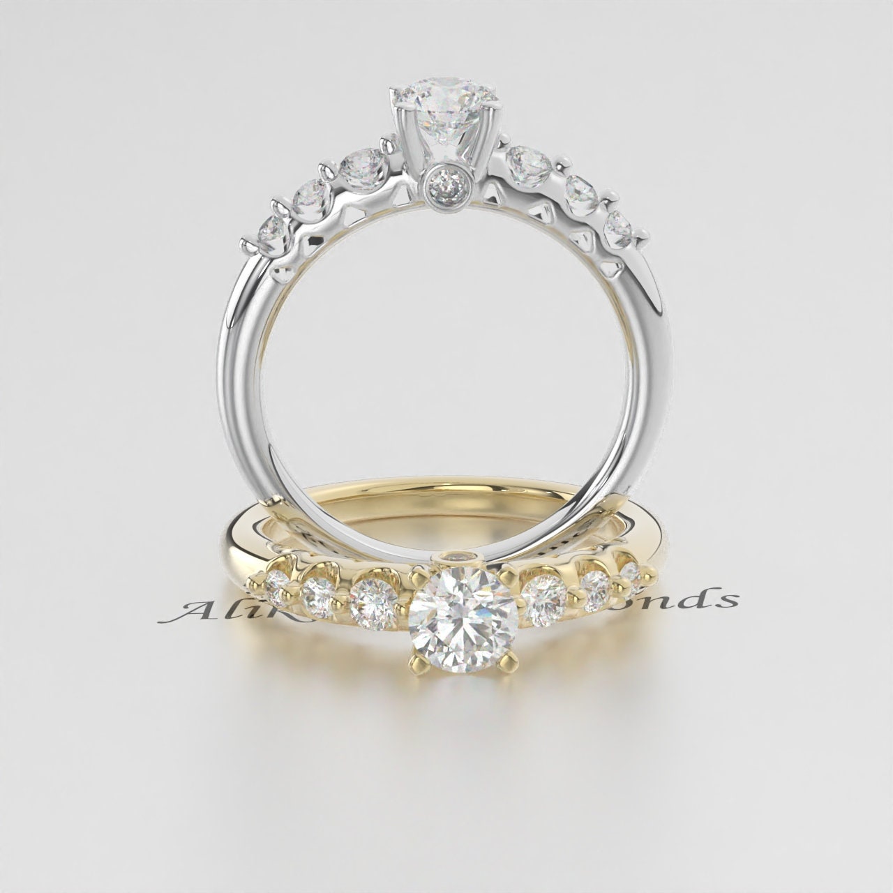 IGI Certified Lab-Grown Diamond Halo Engagement Ring – EF VS/SI Round Cut in 14K Gold | Wedding Ring & Gift for Her