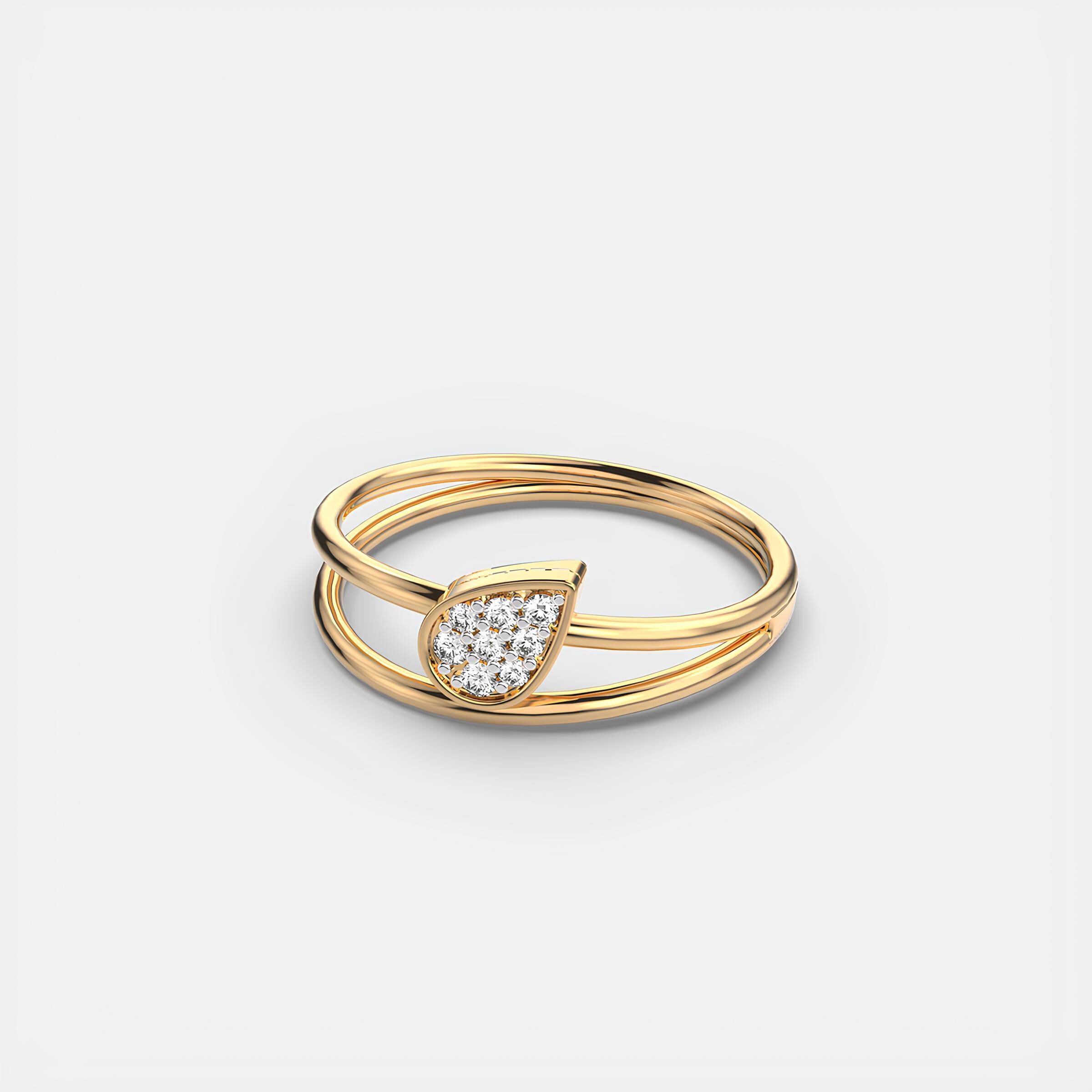 Classy Leaf-Inspired Half Eternity Wedding Band EF VS/SI Lab-Grown Diamonds in 14K Solid Gold Engagement Ring