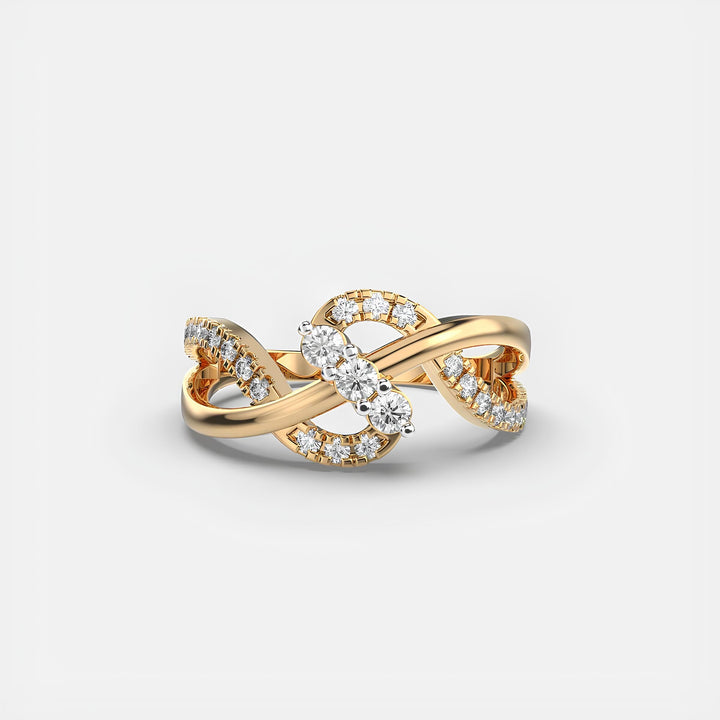 Sparkling Waves EF VS/SI Lab-Created Diamond Half Eternity Wedding Band – 14K Solid Gold Engagement Ring