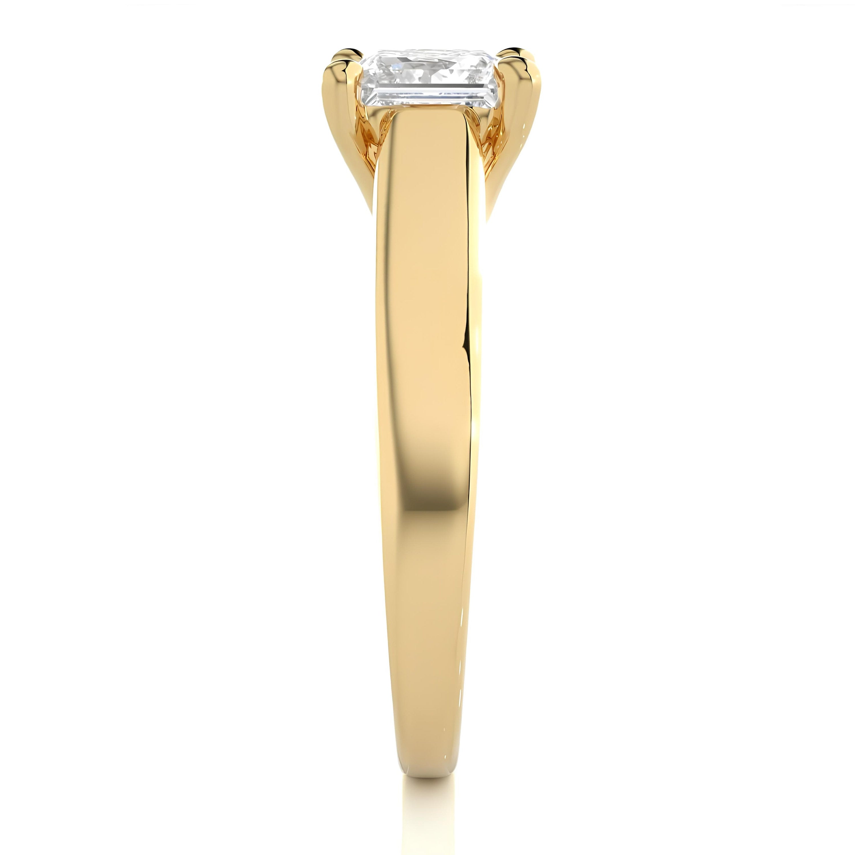Certified 1.50 Ct Princess Cut Lab-Grown Diamond Solitaire Engagement Ring / EF VS/SI Conflict-Free Diamond / 14K Real Gold Anniversary & Wedding Ring