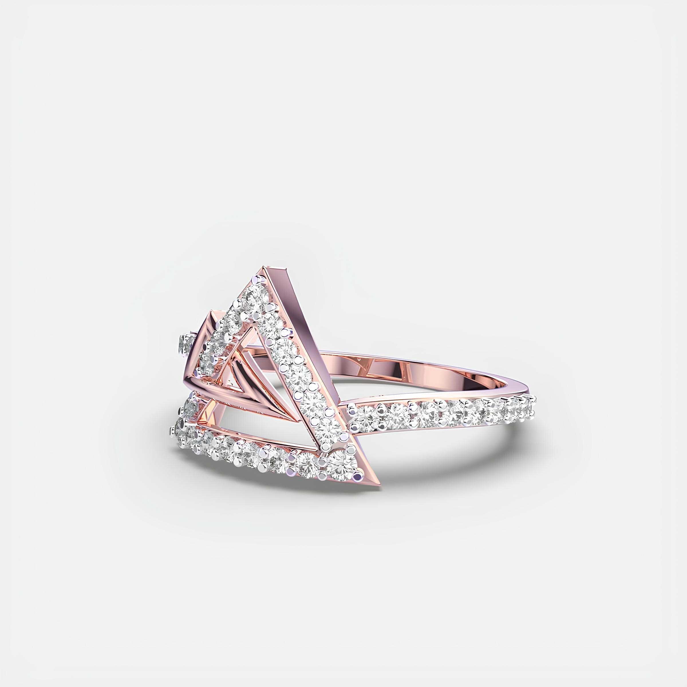 Round EF VS/SI Lab-Grown Diamond Unique Half Eternity Wedding Band – 14K Yellow Gold