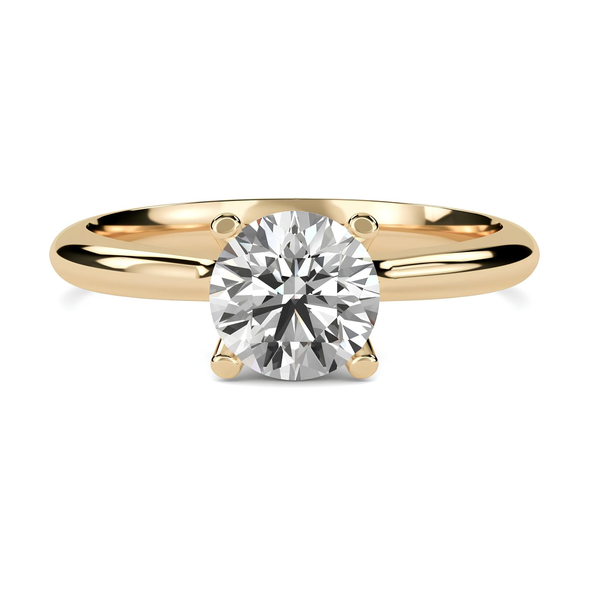 Round Cut Lab Grown EF VS/SI Diamond Solitaire Engagement Ring / 14K Solid Gold Wedding Ring / Conflict Free IGI Certified Diamond, Valentine Gift