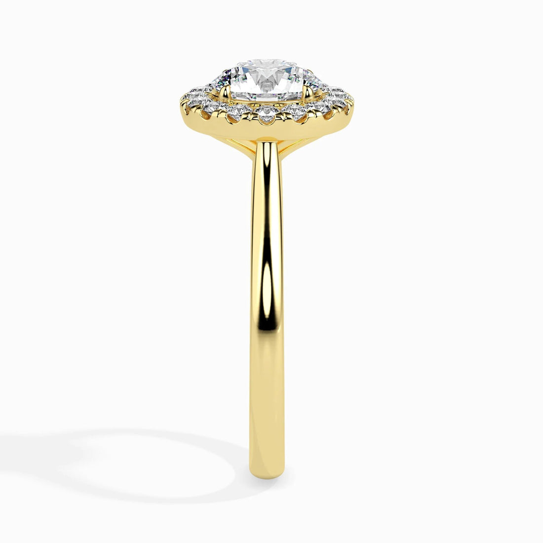 1.00 CT Certified Lab-Grown Diamond Chunky Halo Engagement Ring – 14K Real Gold Wedding Ring Accented with Conflict-Free Diamonds