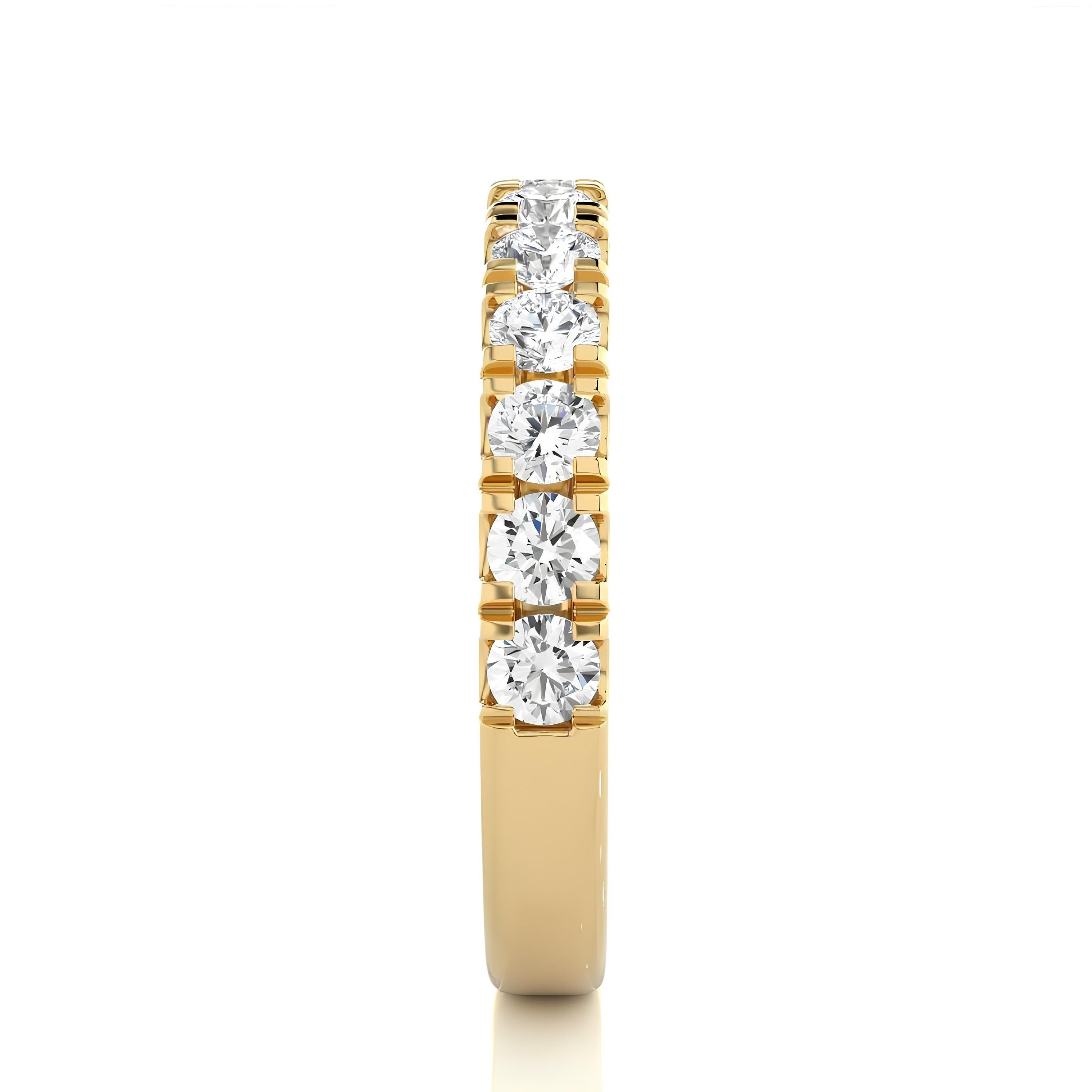 2.75mm Round Brilliant Cut Lab-Grown Diamond Wedding 14K Gold Eternity Band – Elegant Gift for Her