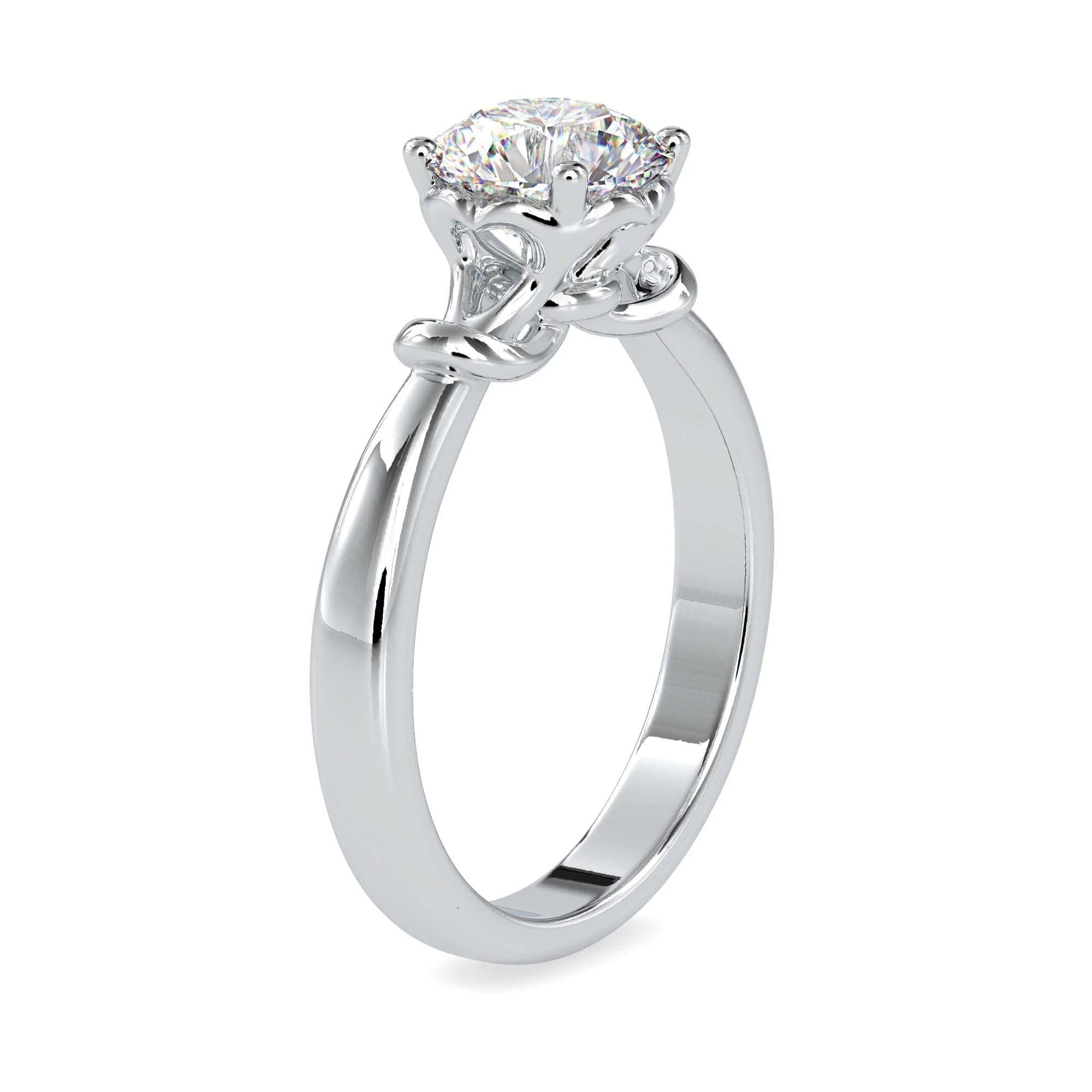 Certified 1.00 Ct Lab-Grown Diamond Unique Solitaire Engagement Ring – 14K Real Gold Wedding & Anniversary Ring