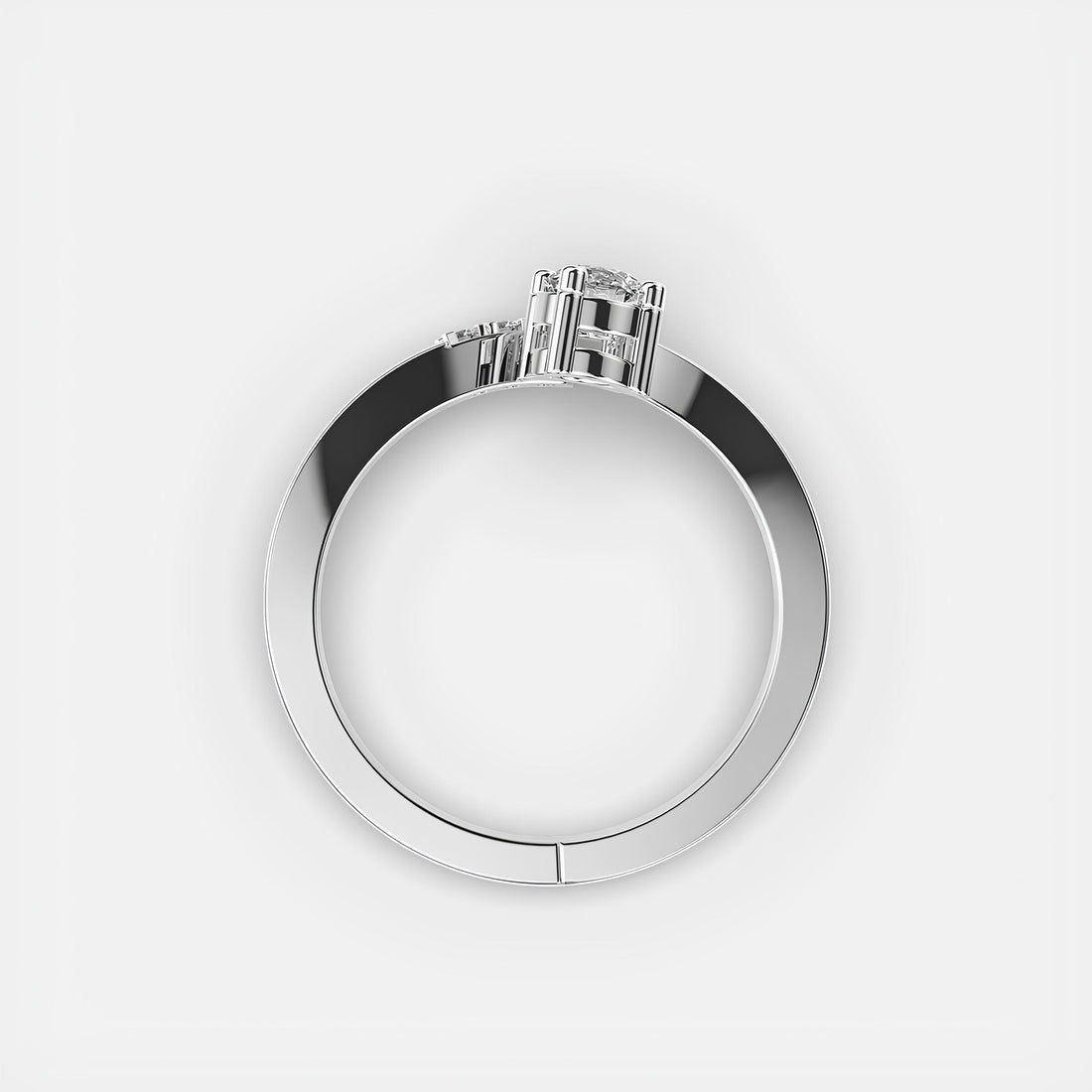 Serenity Diamond Ring, Round Cut Diamond ,Bypass Ring ,Lab Grown Diamond ,Engagement Ring, lab Created Diamond Ring