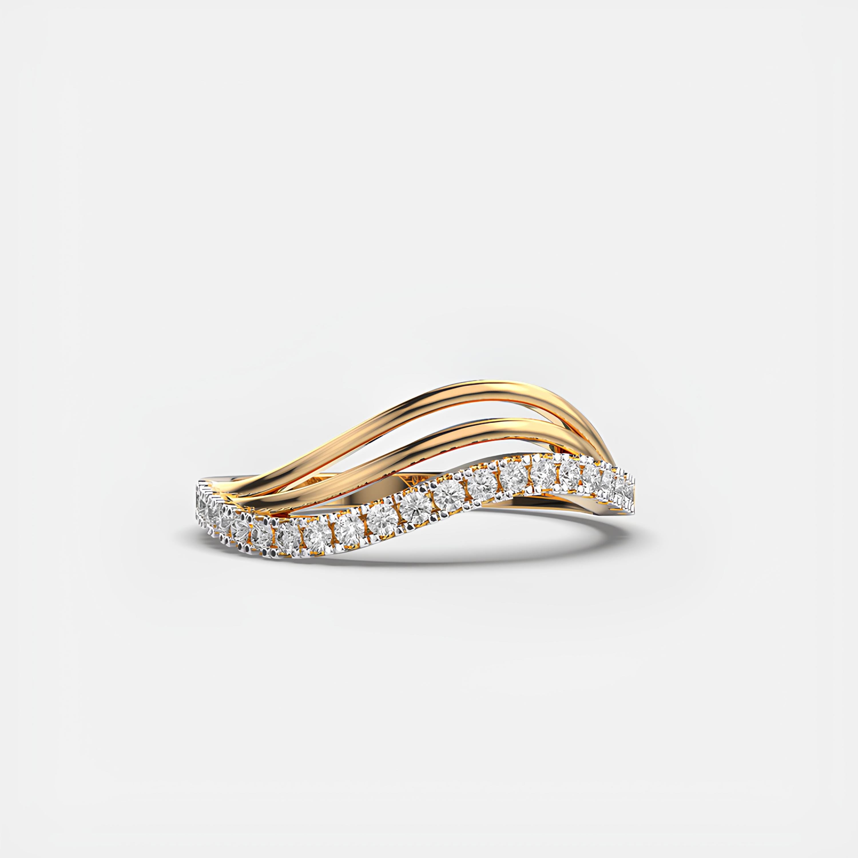 Delicate Round EF VS-SI Lab-Created Diamond Half Eternity Wedding Band – 14K Solid Gold