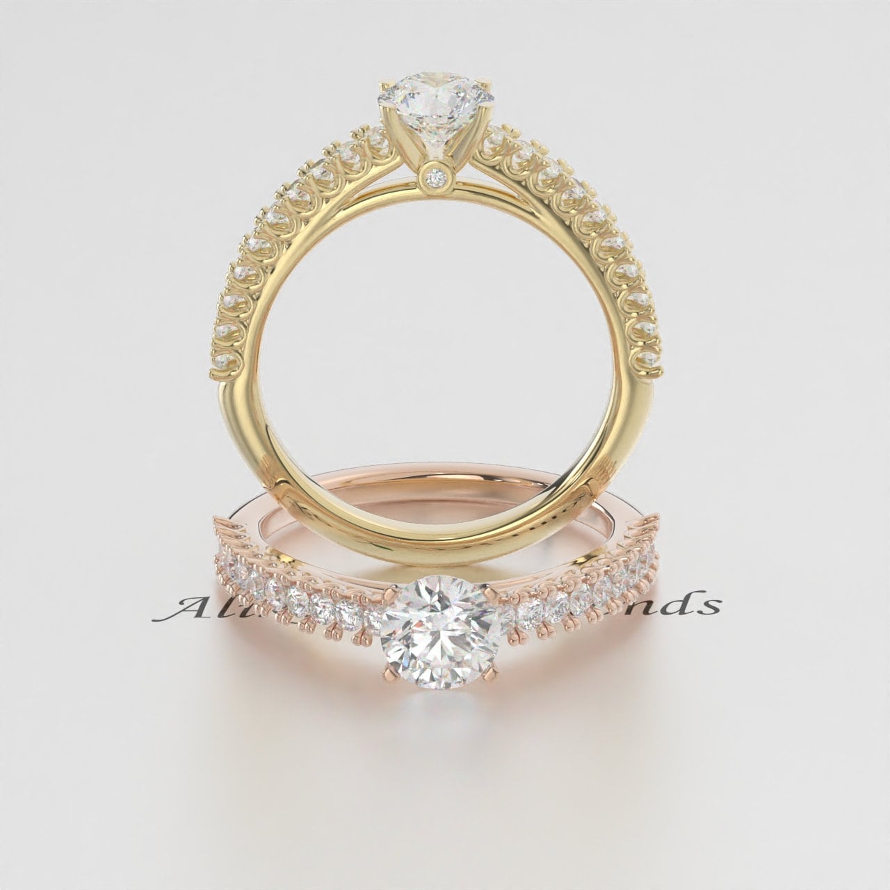 1/4 Ct Lab-Grown Diamond Engagement Ring EF VS/SI Diamond in 14K White Gold, Perfect for Wedding, Anniversary, or Gift for Her