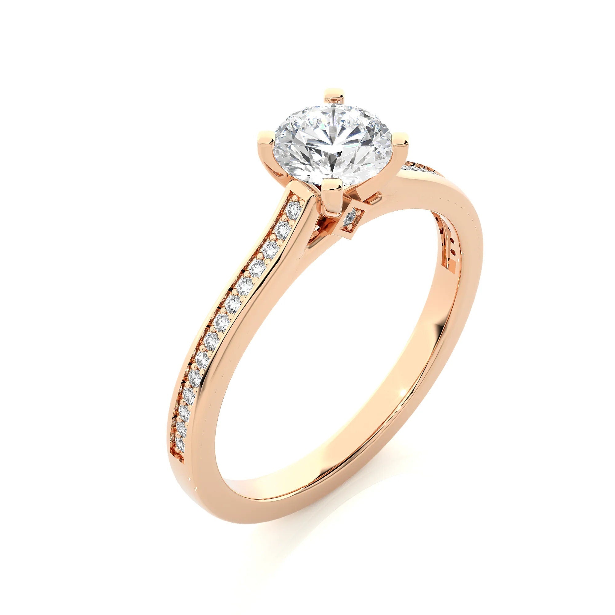 EF VS/SI Lab-Grown Diamonds Wedding Ring / 0.25 - 2.00 Ct IGI Certified Lab Grown Diamond Solitaire Engagement Ring / 14k Real Gold Ring