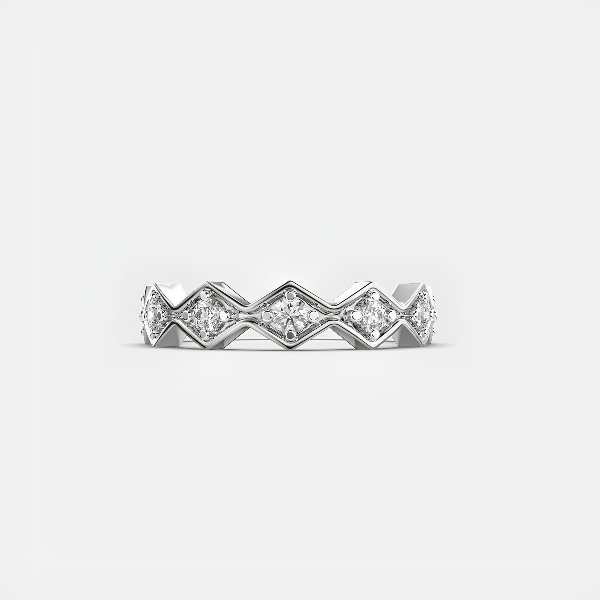 Round Cut EF VS-SI Lab-Grown Diamond Half Eternity Band – Stackable Anniversary Gift Ring 14K Gold