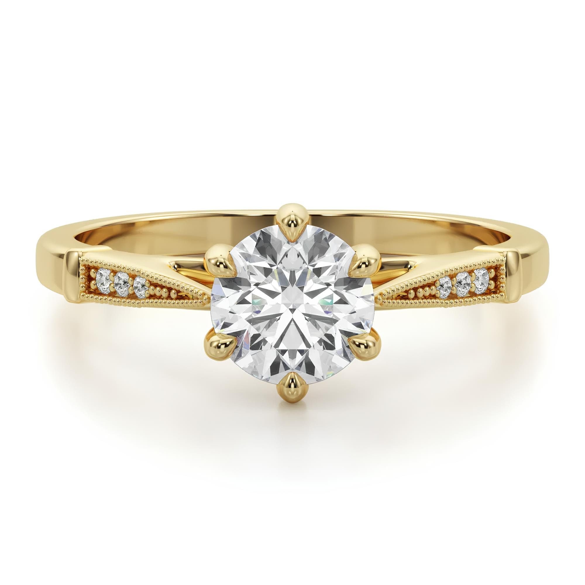 Celia Engagement Ring 1.00 Ct IGI Certified EF VS/SI Lab Grown Diamond Solitaire Wedding Ring / Gold & Platinum Ring / Wedding Ring Gift