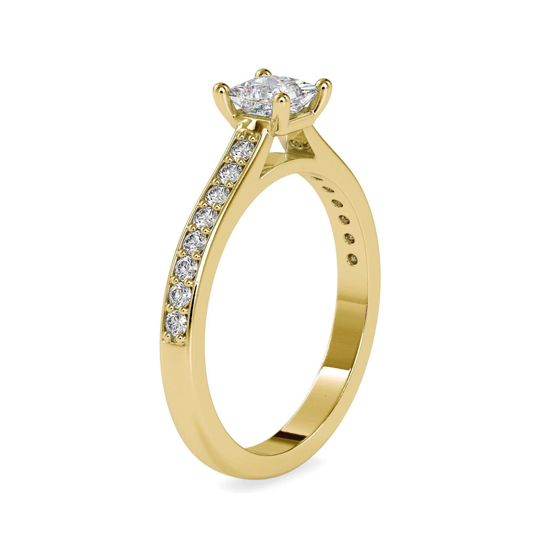 Certified 0.50 Ct Lab Grown Delight Princess Diamond Solitaire Engagement Ring / Real Solid Gold Ring / Wedding & Anniversary Ring For Gift
