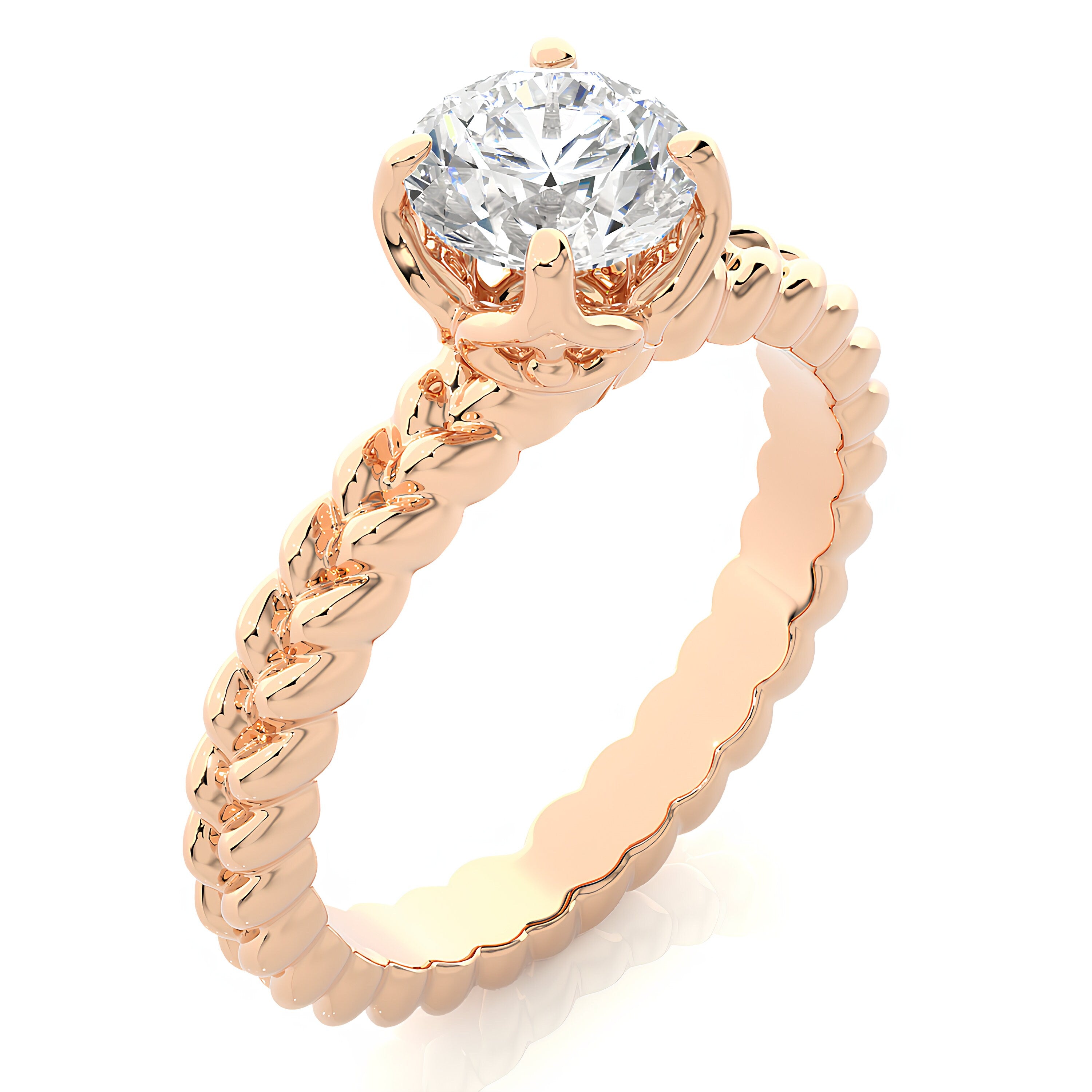 Unique Engagement Ring IGI Certified 0.25 - 2.00 Ct Lab Grown Diamond Solitaire Ring / Platinum & Gold Ring / Anniversary Gift / Women Gift