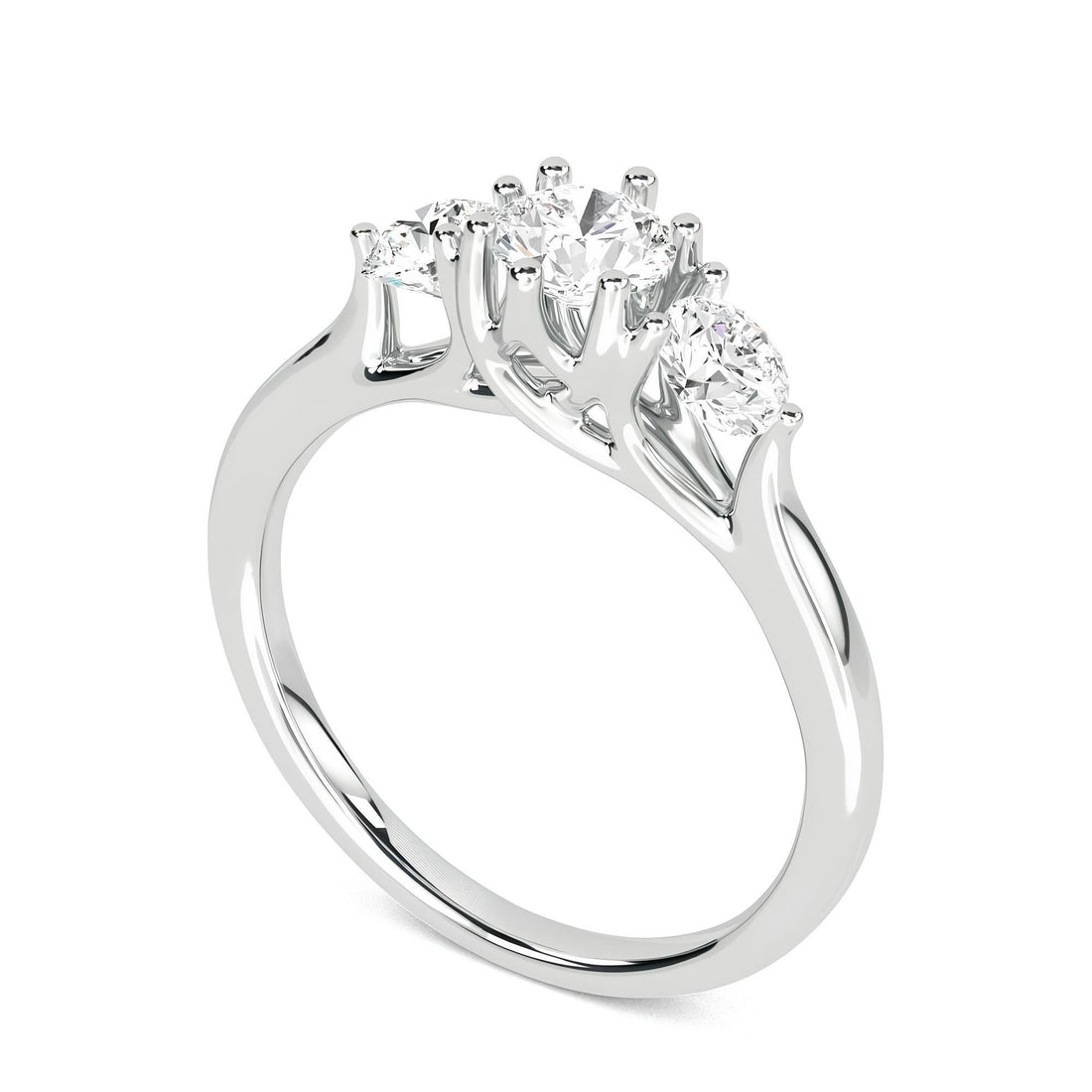 Sparkling Love: Three-Stone Lab-Grown Diamond Engagement Ring in VS/SI – Perfect Promise or Wedding Ring in 14K Gold