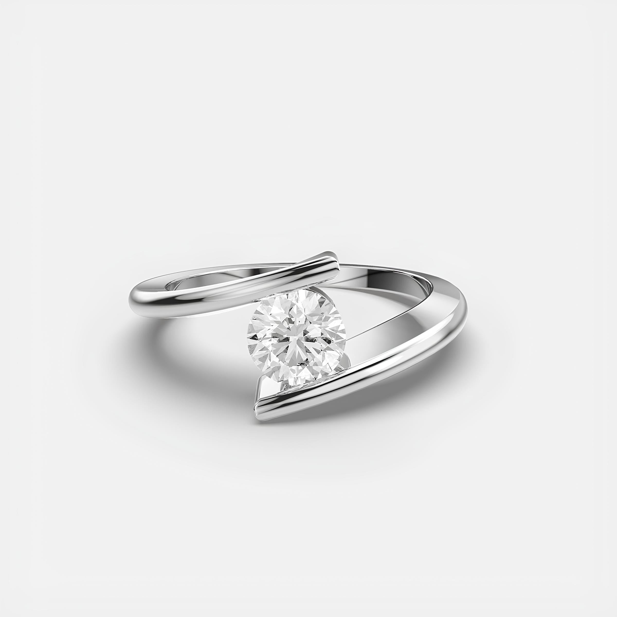 Solitaire Round Diamond Ring – EF VS/SI Lab-Created Diamond Wedding Band | Delicate 14K Solid Yellow Gold Ring