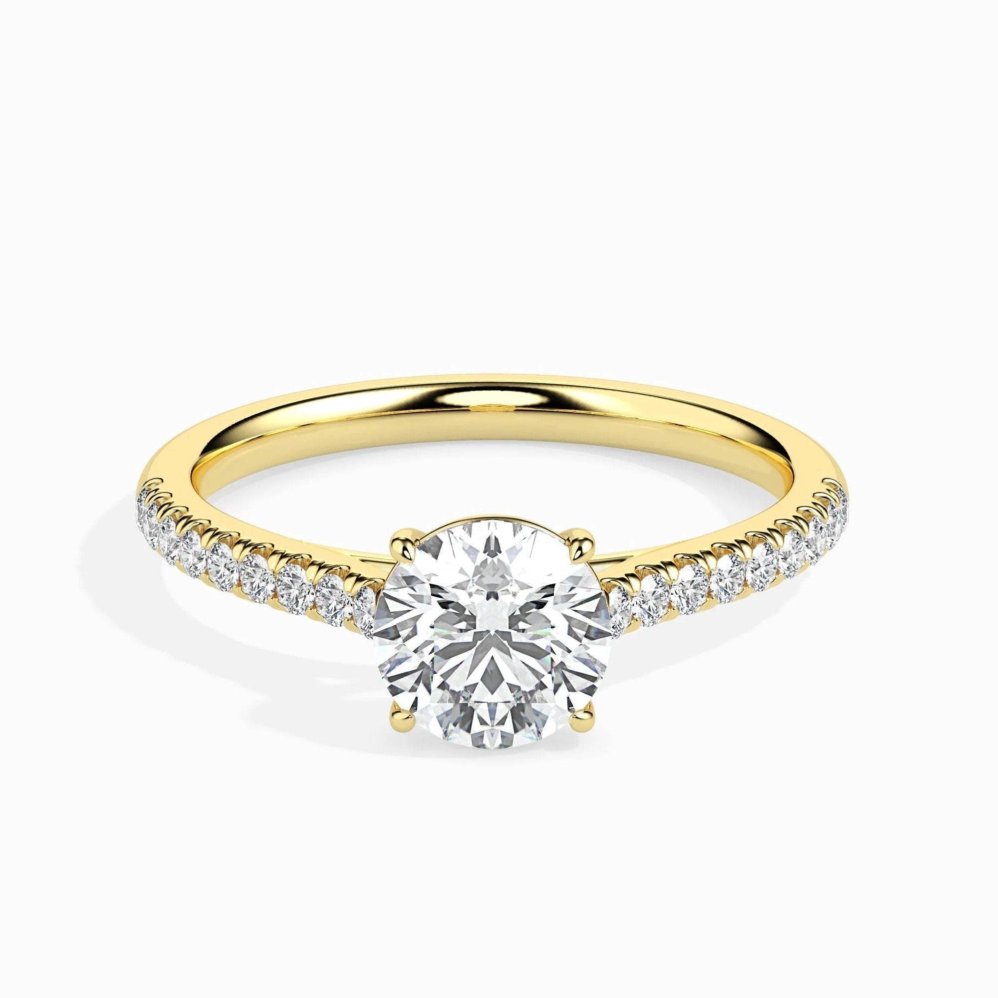 0.50 CT Certified Lab-Grown Diamond Solitaire Engagement Ring – 14K Real Gold with Conflict-Free EF VS/SI Diamonds