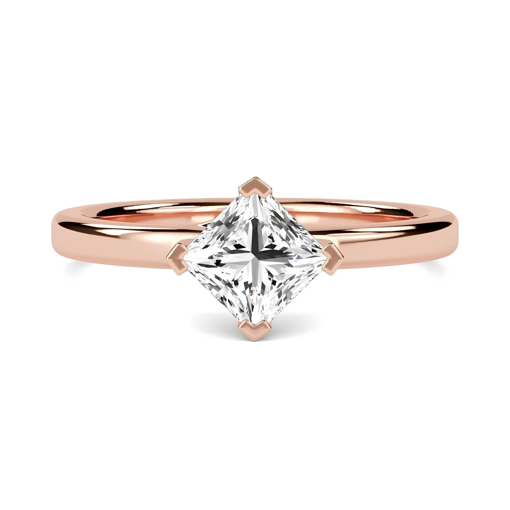1.00 CT EF VS/SI Lab-Grown Princess Cut Diamond Solitaire Engagement Ring – 14K Solid Gold Wedding Ring | Anniversary or Valentine’s Gift for Her