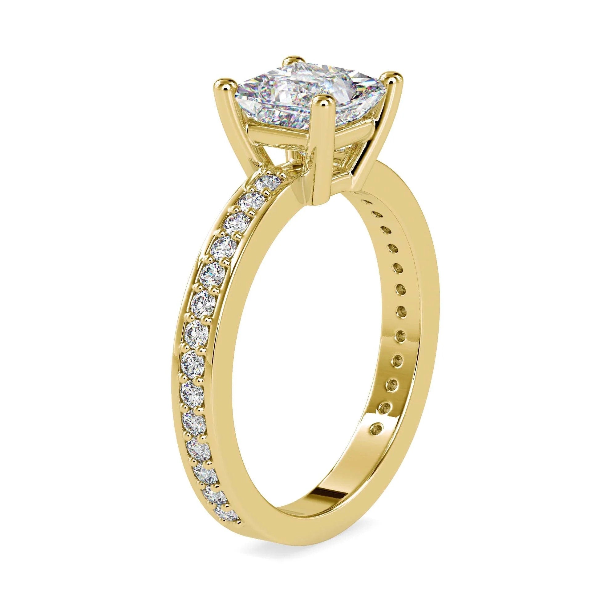 IGI Certified 1.00 Ct Lab-Grown Princess Diamond Engagement Ring – Solitaire Style in 14K Solid Gold – Perfect Wedding & Anniversary Gift