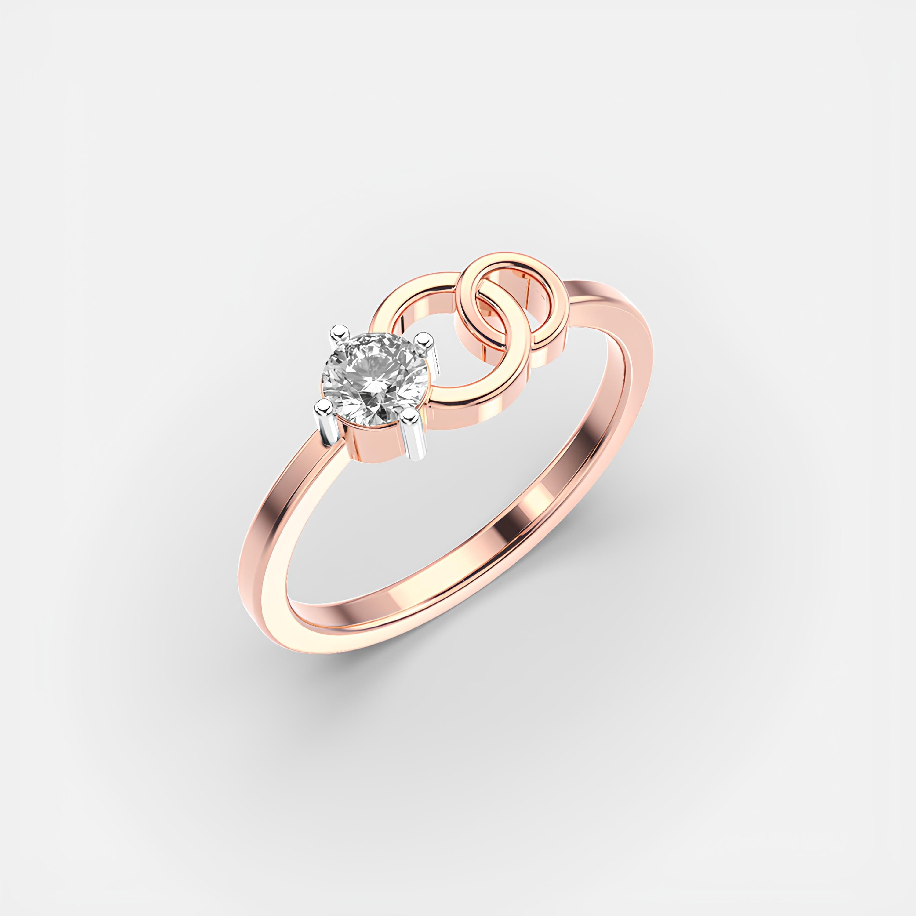 Delicate Round Cut EF VS/SI Lab-Grown Diamond Wedding Band Women’s 14K Solid Gold Diamond Ring