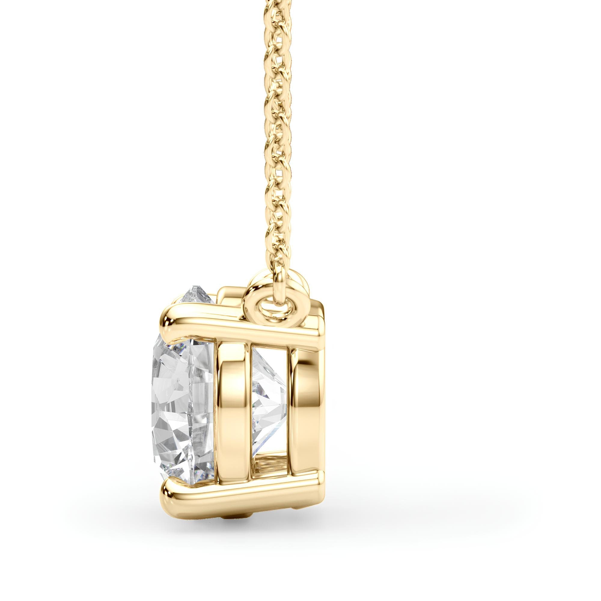 Lab-Grown Round Diamond Pendant Necklace IGI Certified EF VS/SI 0.25 to 2.00 CT 14K Gold Anniversary Gift for Her or Wife