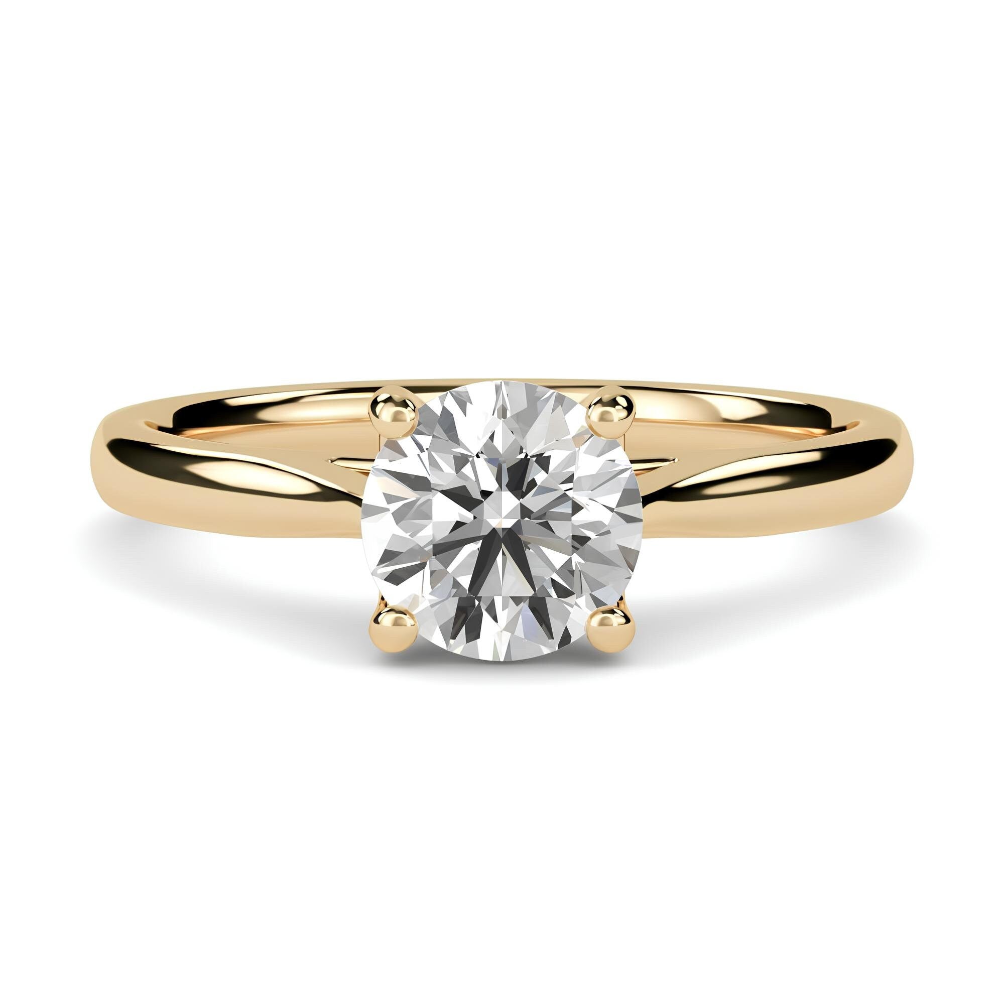 Round Cut Lab-Grown EF VS/SI Diamond Solitaire Engagement Ring – IGI Certified, Conflict-Free Diamond in 14K Solid Gold | Wedding or Valentine’s Gift