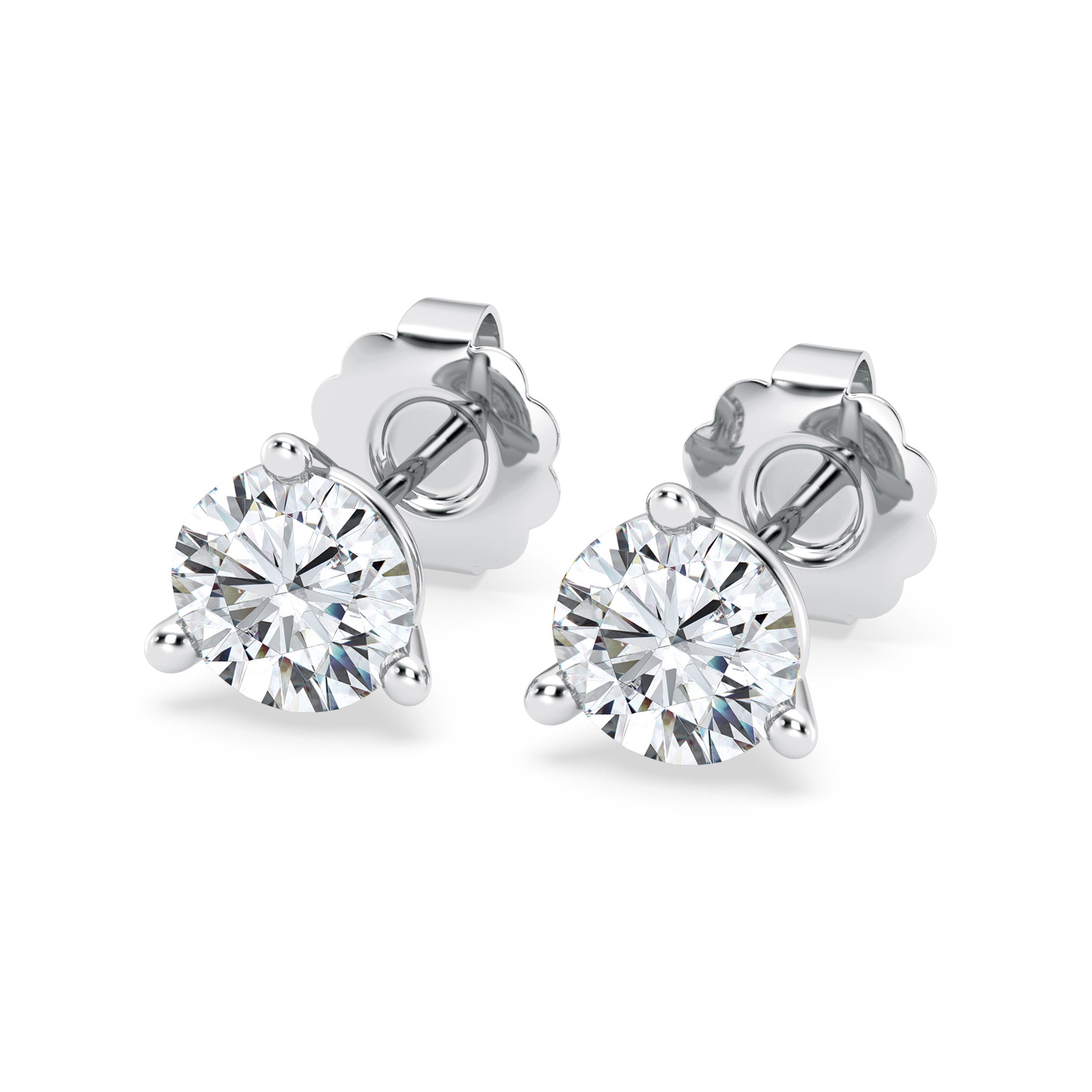 0.25 - 4.00 Carat Round EF VS/SI Lab Grown Diamond Martini Stud Earrings Elegant 14K Gold