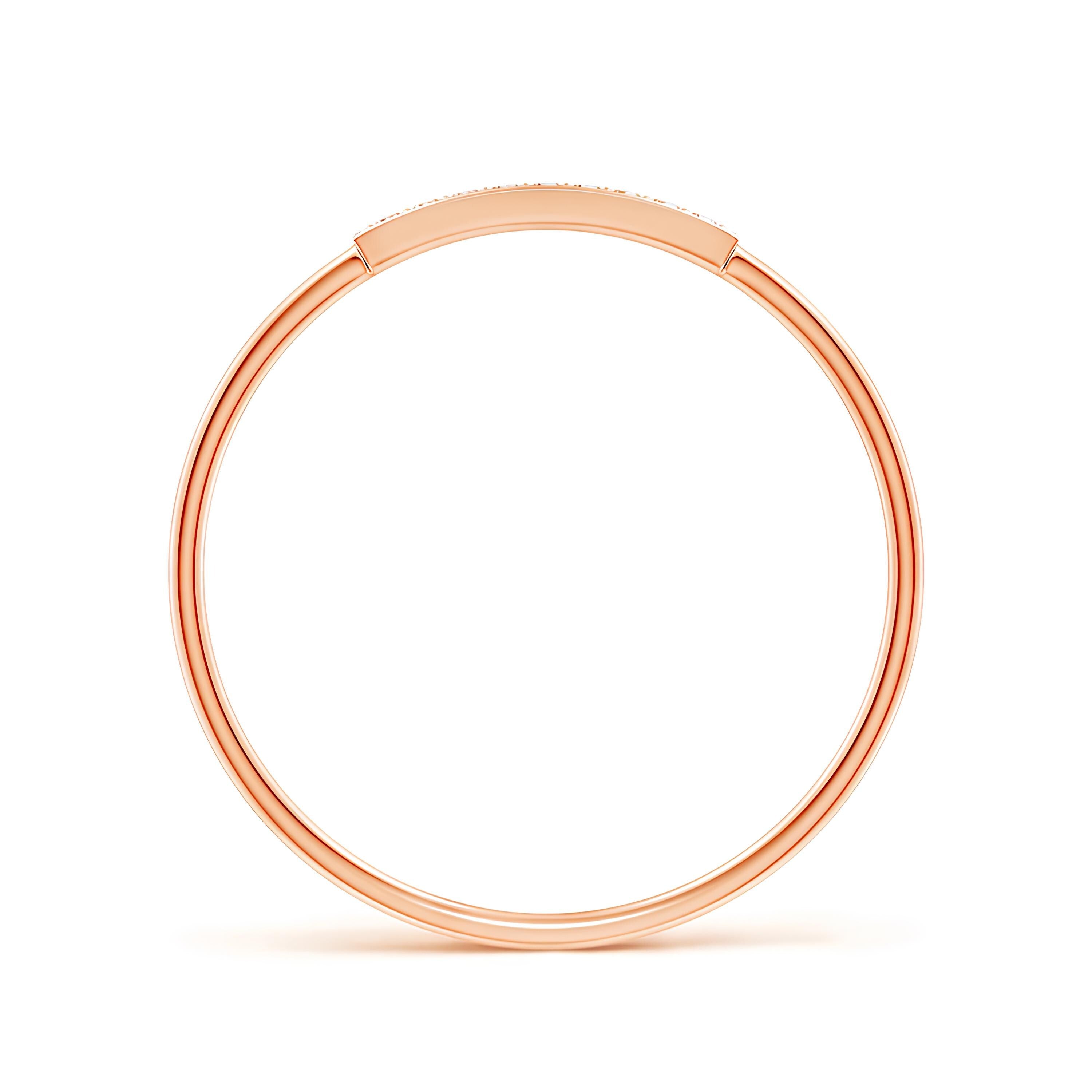 Round Diamond Ring Lab Created Diamond Engagement Band Woman's Half Eternity Wedding Ring in 14K Solid Rose Gold