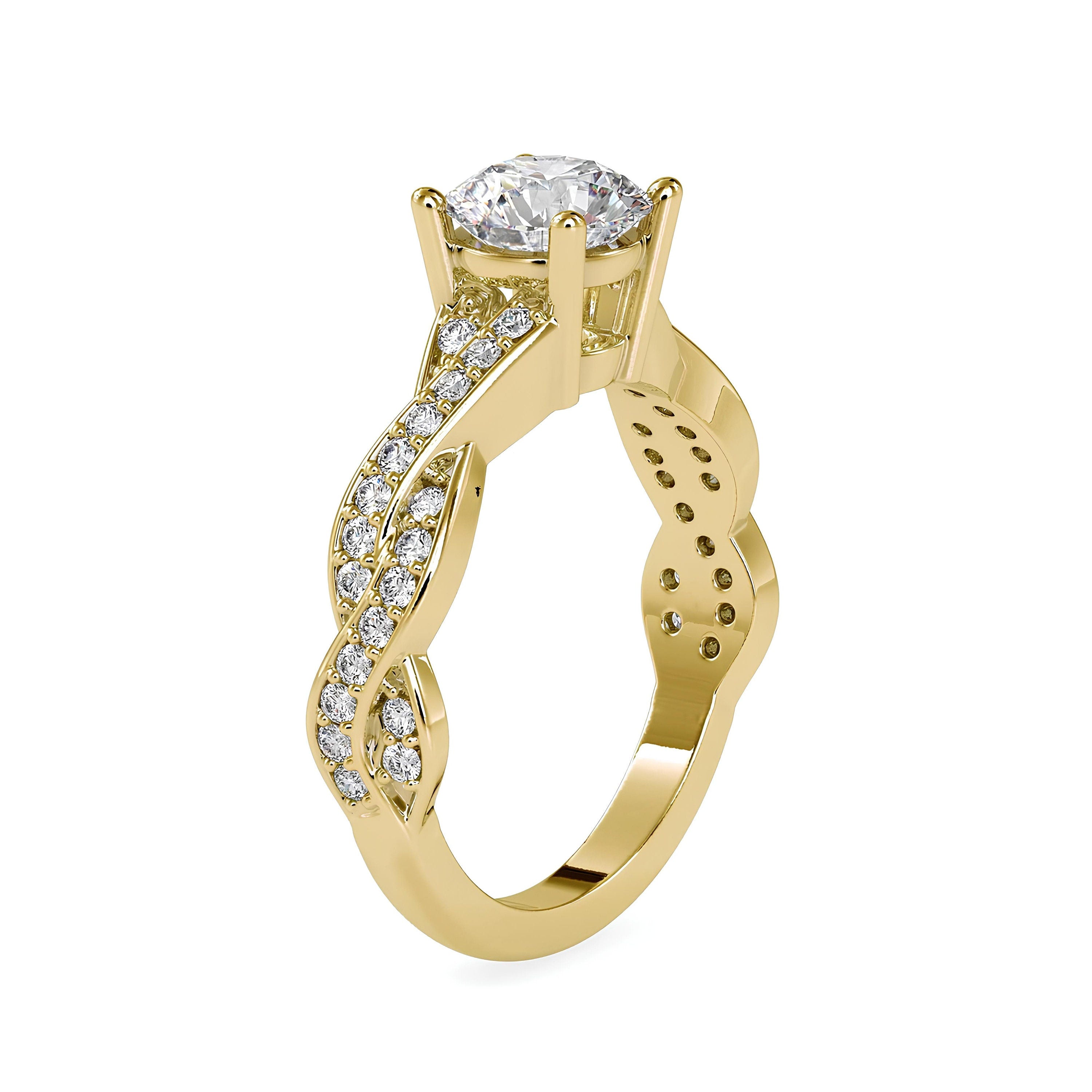 Certified Lab-Grown Diamond Solitaire Engagement Ring – 0.25 to 2.00 Ct EF VS/SI in 14K Real Gold Infinity Design