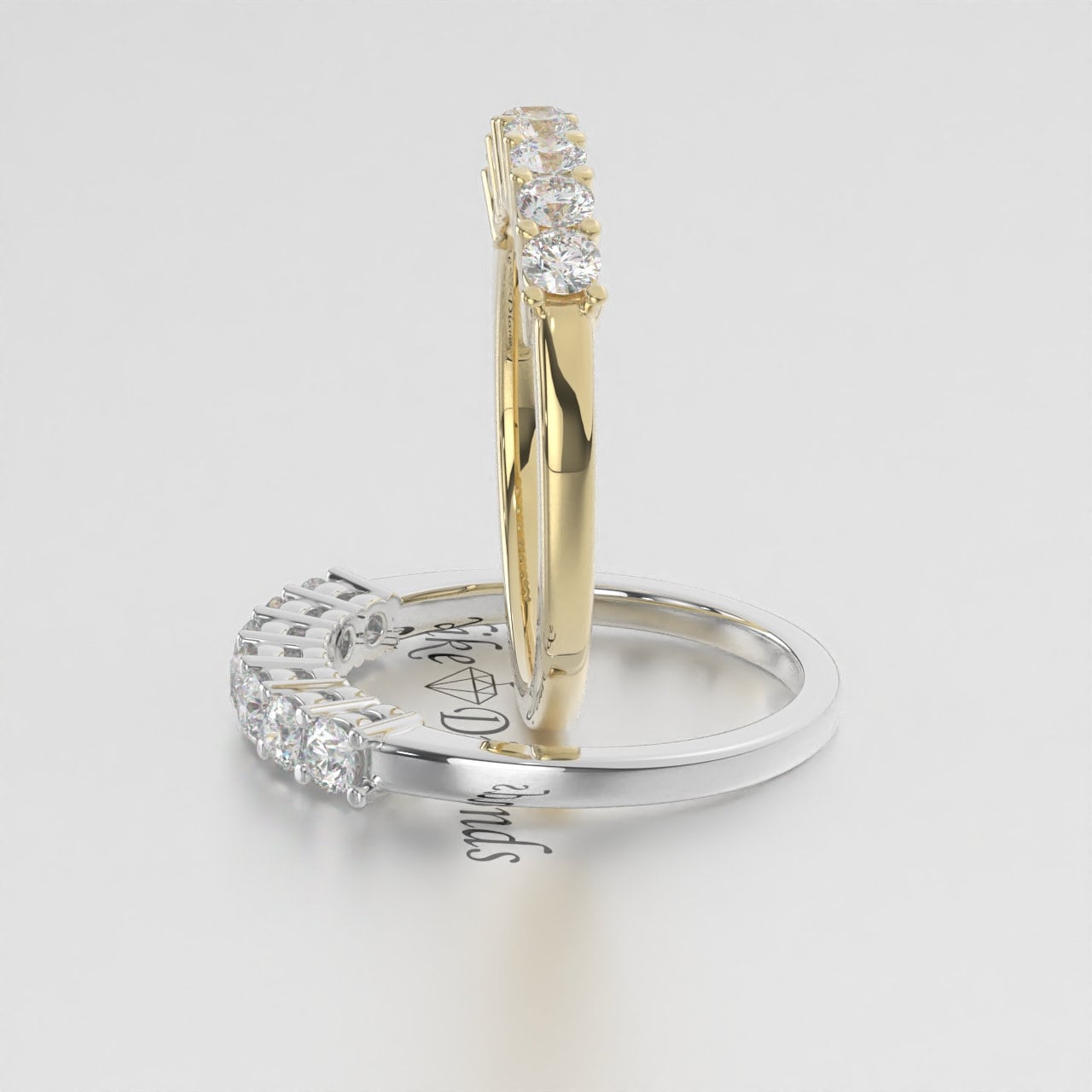 Beautiful 3.00 MM Round Brilliant Cut Lab Diamond EF-VS/SI Dazzling Half Eternity Wedding Band, 7 Stone Band, Matching Band, Stackable Band