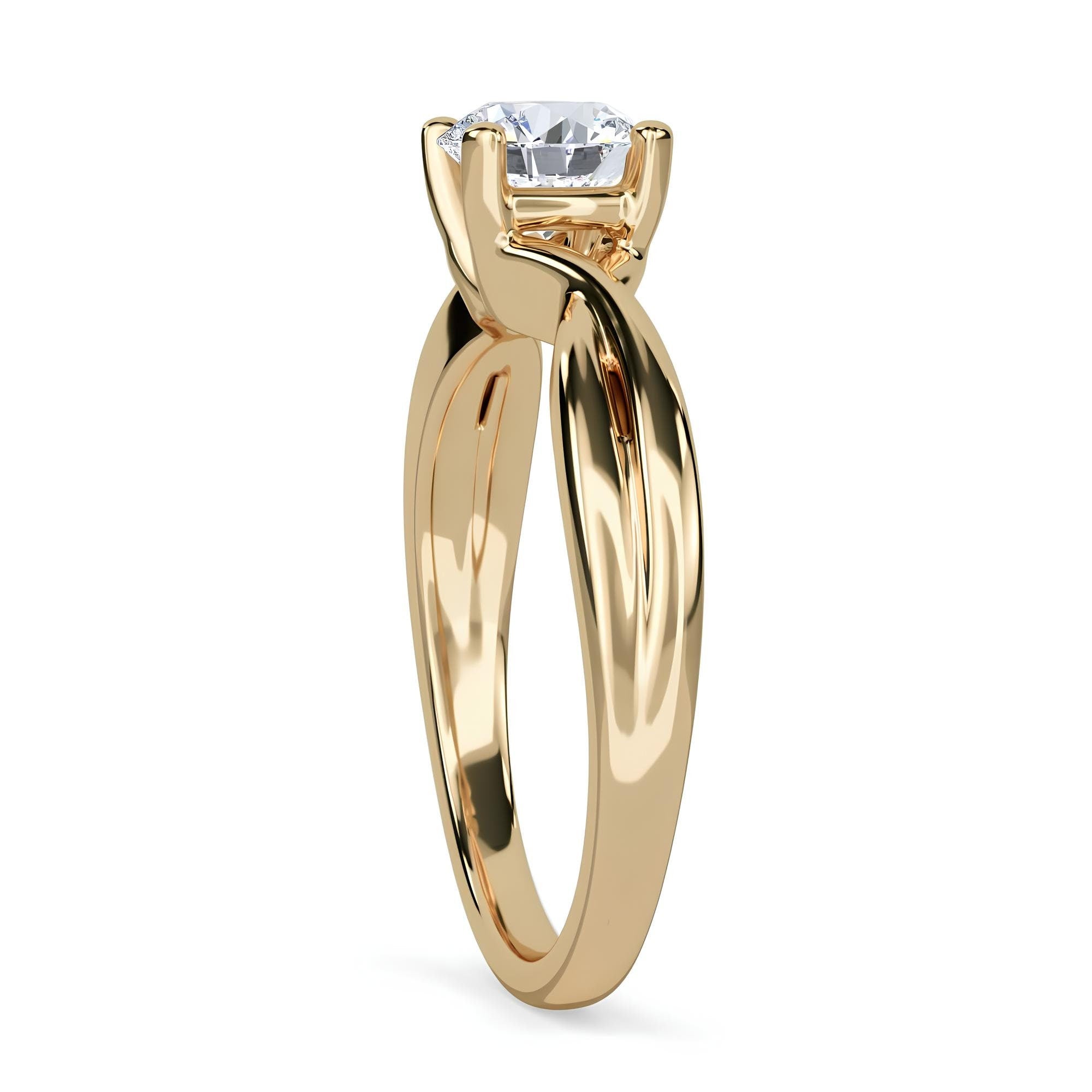 Exquisite Round Cut EF VS/SI Lab-Grown Diamond Solitaire Ring – Certified, Conflict-Free Diamond in 14K Solid Gold | Ideal for Engagements & Weddings