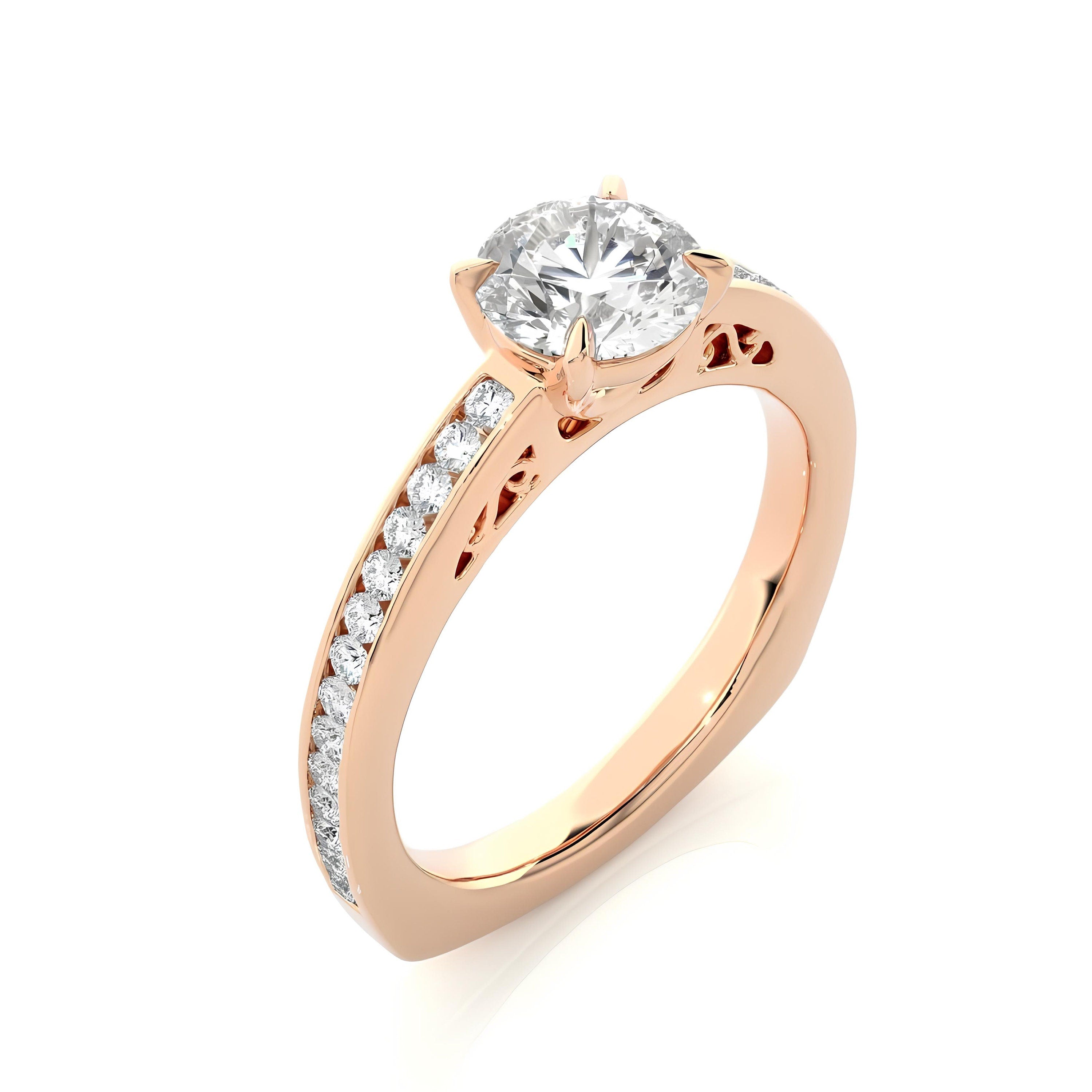 1.00 Ct IGI Certified EF VS/SI Lab-Grown Diamond Solitaire Engagement Ring / 14K Gold & Platinum Setting / Perfect Wedding or Anniversary Gift