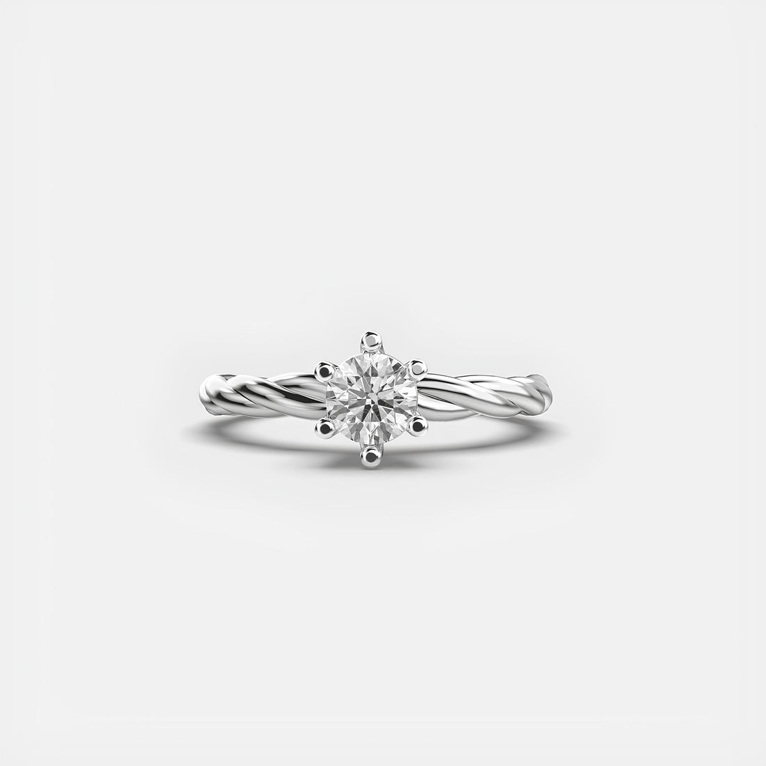 Solitaire Round Diamond Ring – EF VS/SI Lab-Created Diamond Wedding Band | Delicate 14K Solid Yellow Gold Ring