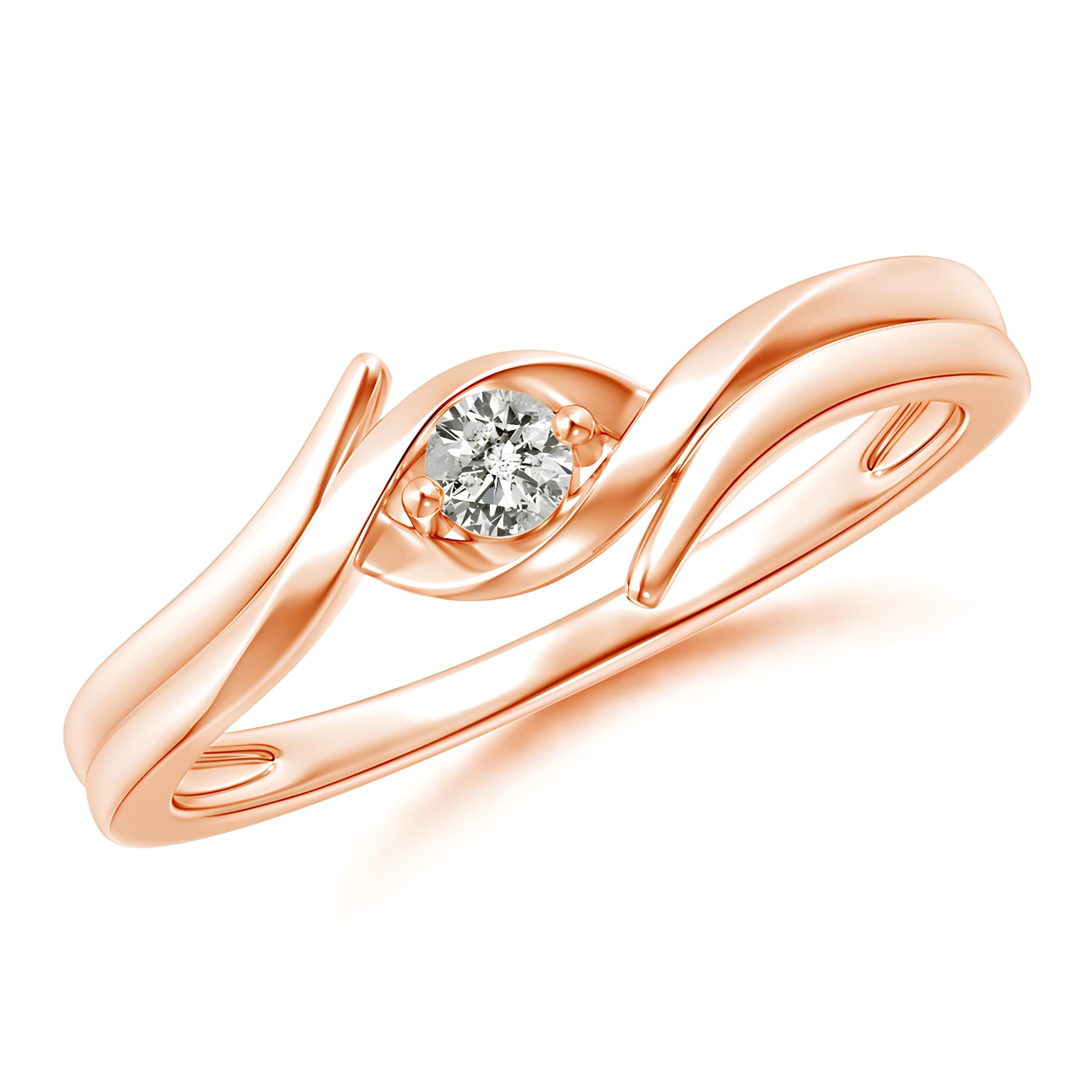 Round Solitaire Diamond Ring – EF VS/SI Lab-Created Diamond Wedding Band in Delicate 14K Solid Gold Design