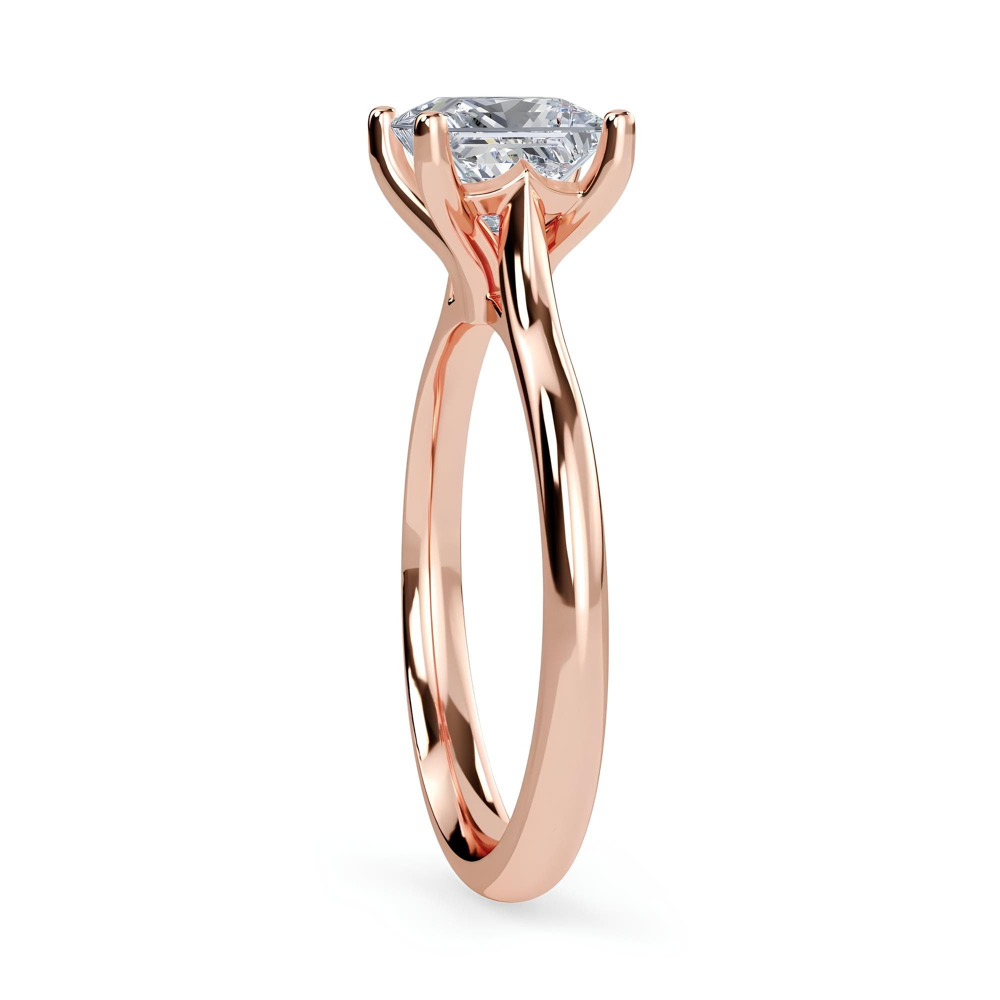 1.00 CT EF VS/SI Princess Cut Lab-Grown Diamond Solitaire Engagement Ring – 14K Solid Gold Wedding Ring